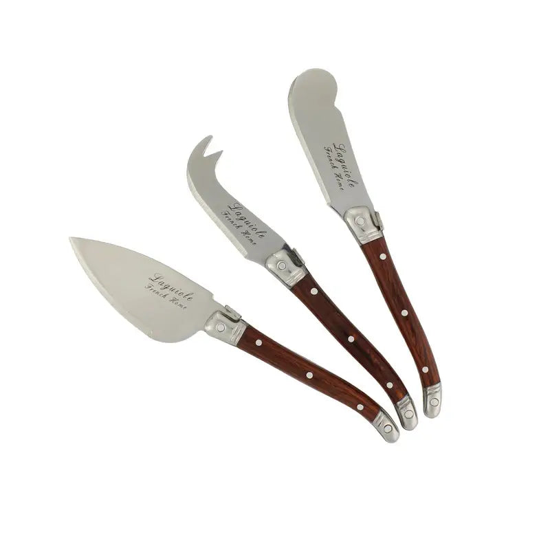 French Home Laguiole 3-Piece Pakkawood Cheese Knife Set