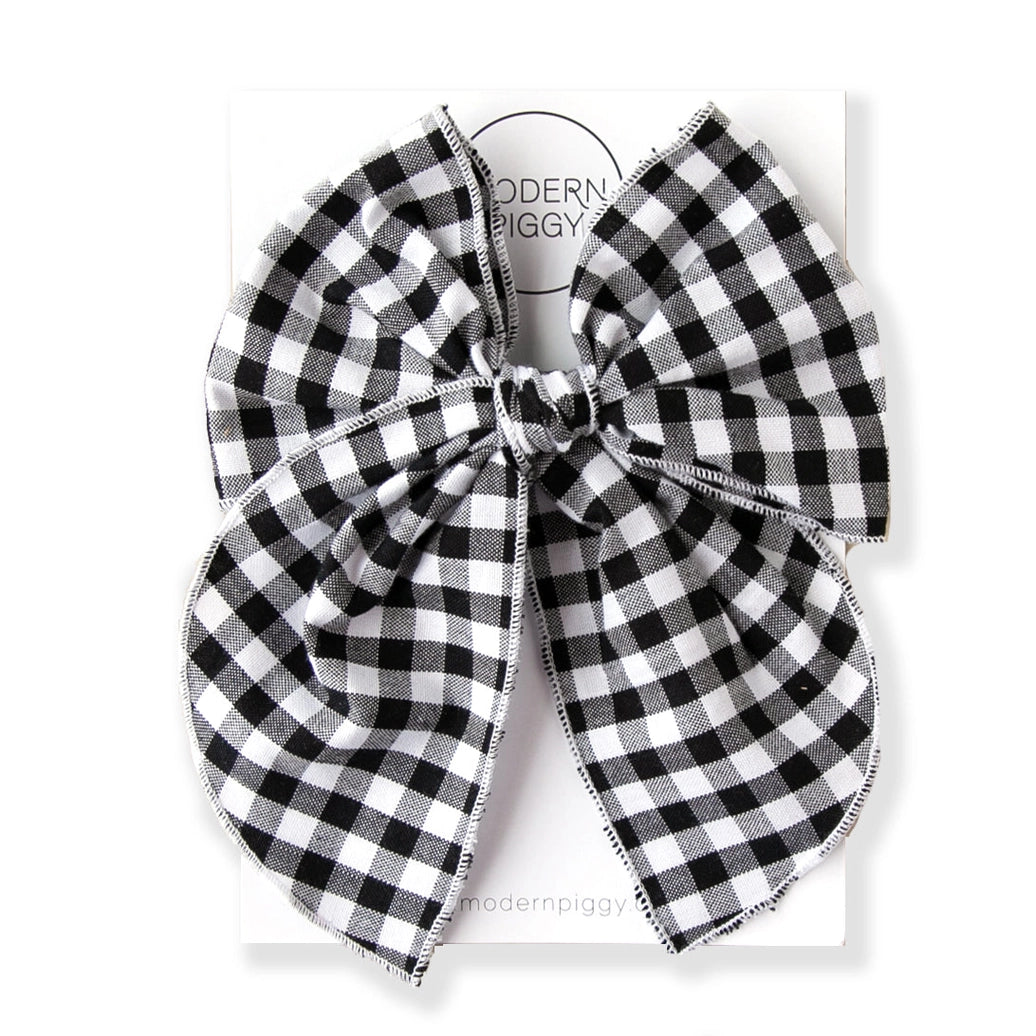 Black Gingham Party Bow