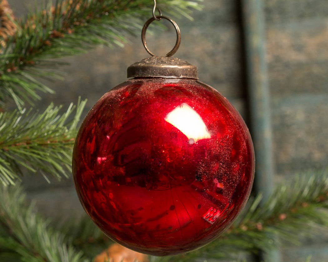 Red Kugel Ornament 3"