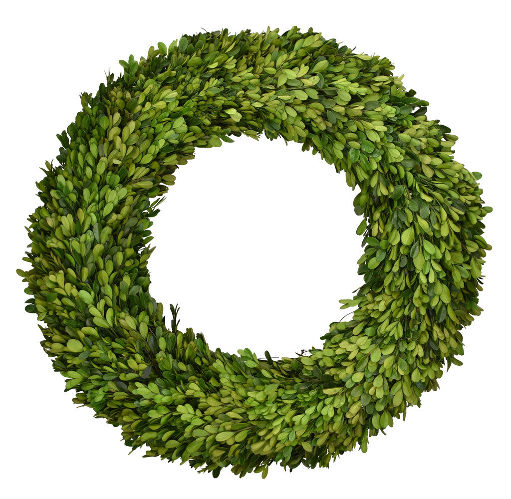 Preserved Boxwood Country Manor Round Wreath 20"