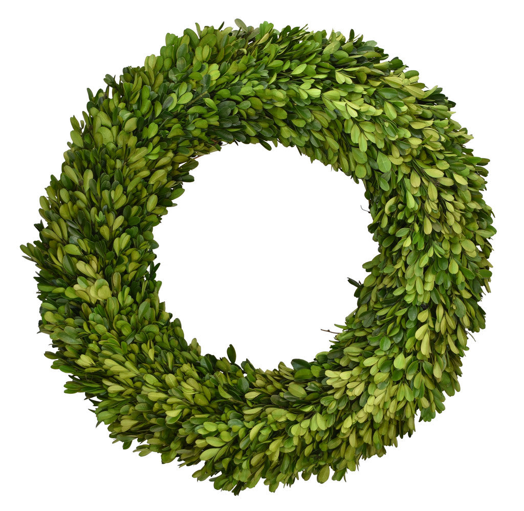 Preserved Boxwood Country Manor Round Wreath 24"