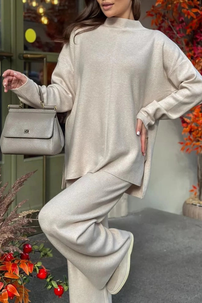 Bea Knit Sweater/ Pant Set Beige