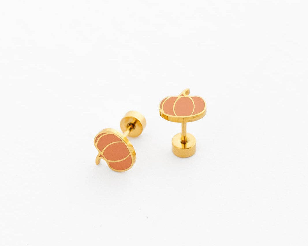 Pumpkin Stud Earrings