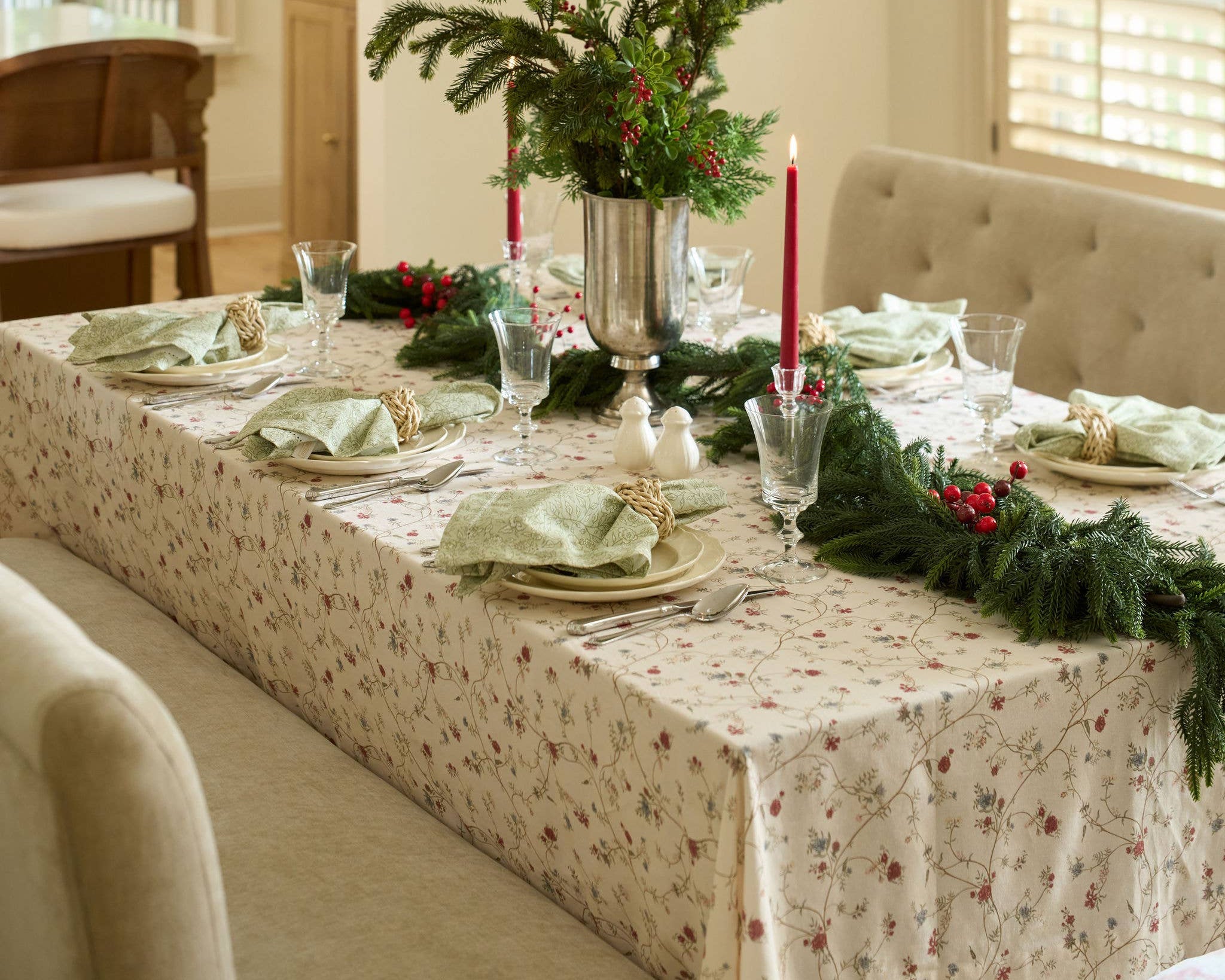 Floral Cotton Tablecloth
