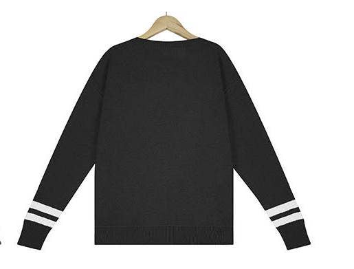 Crewneck Letter Knit Sweater Loose Pullover