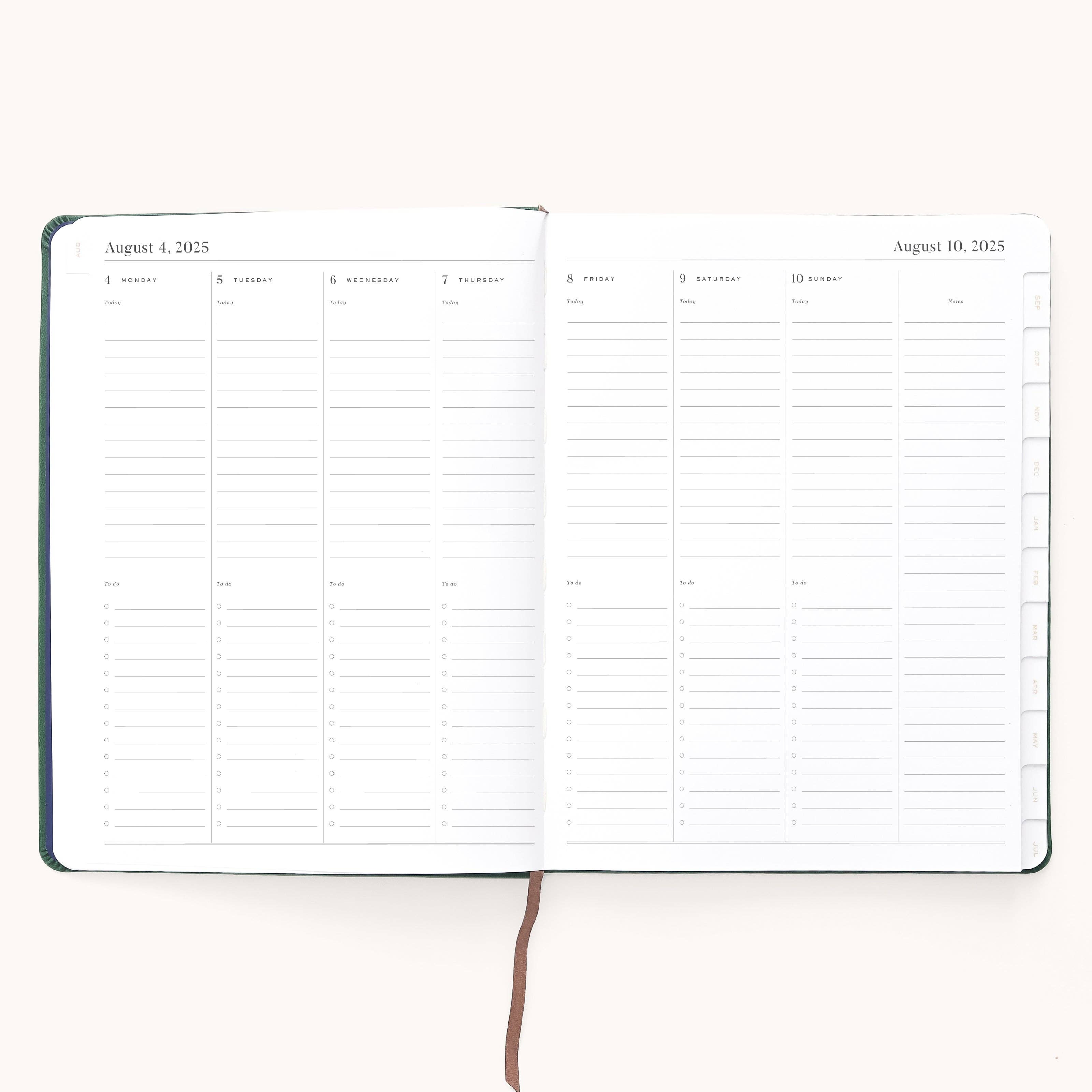 2025-2026 Bookbound Weekly Dapperdesk Planner - Evergreen