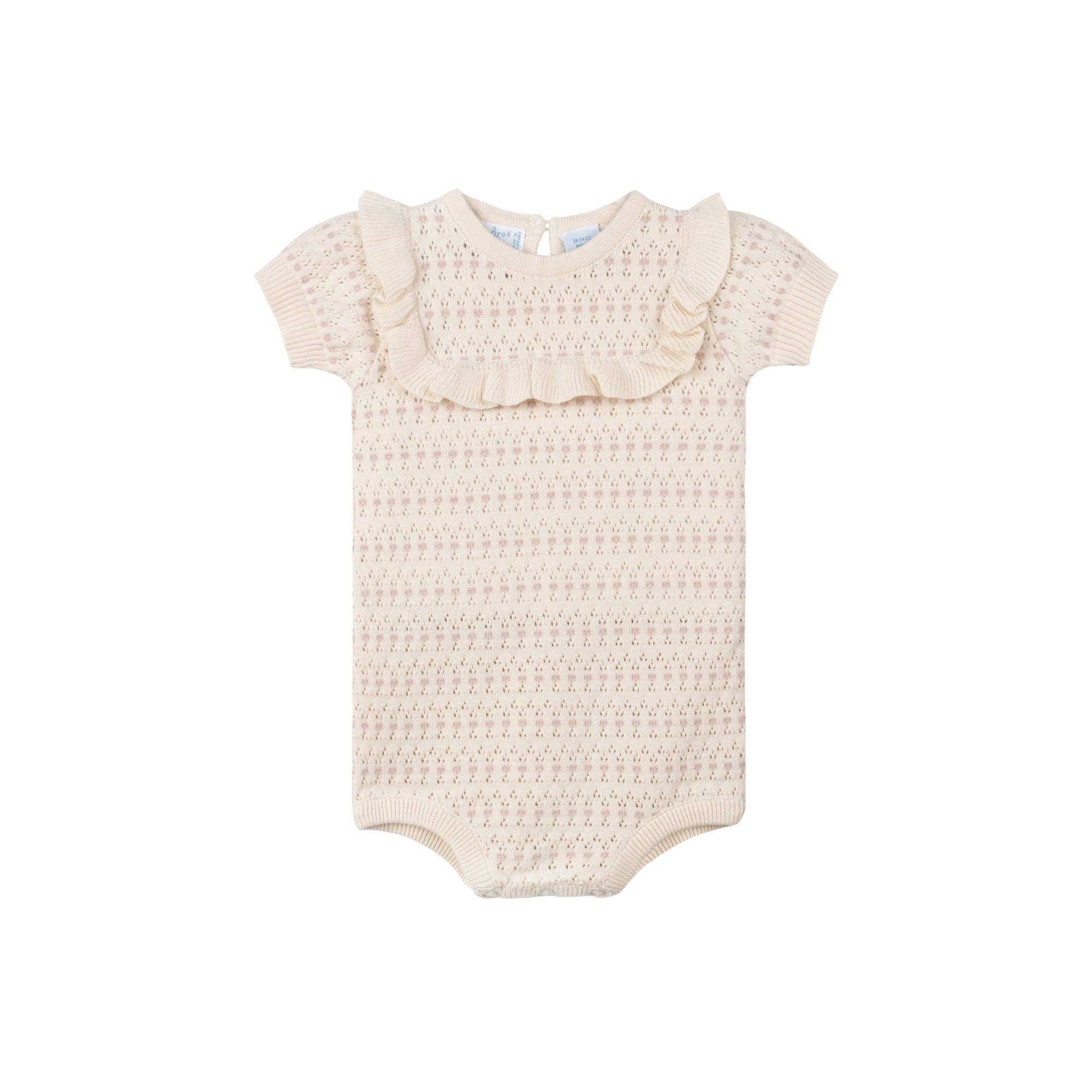 Pointelle Ecru Knit Romper