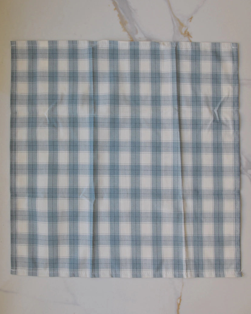 Grey Blue Plaid Napkin