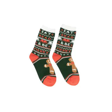 Eat, Read, & Be Merry Cozy Socks - Small