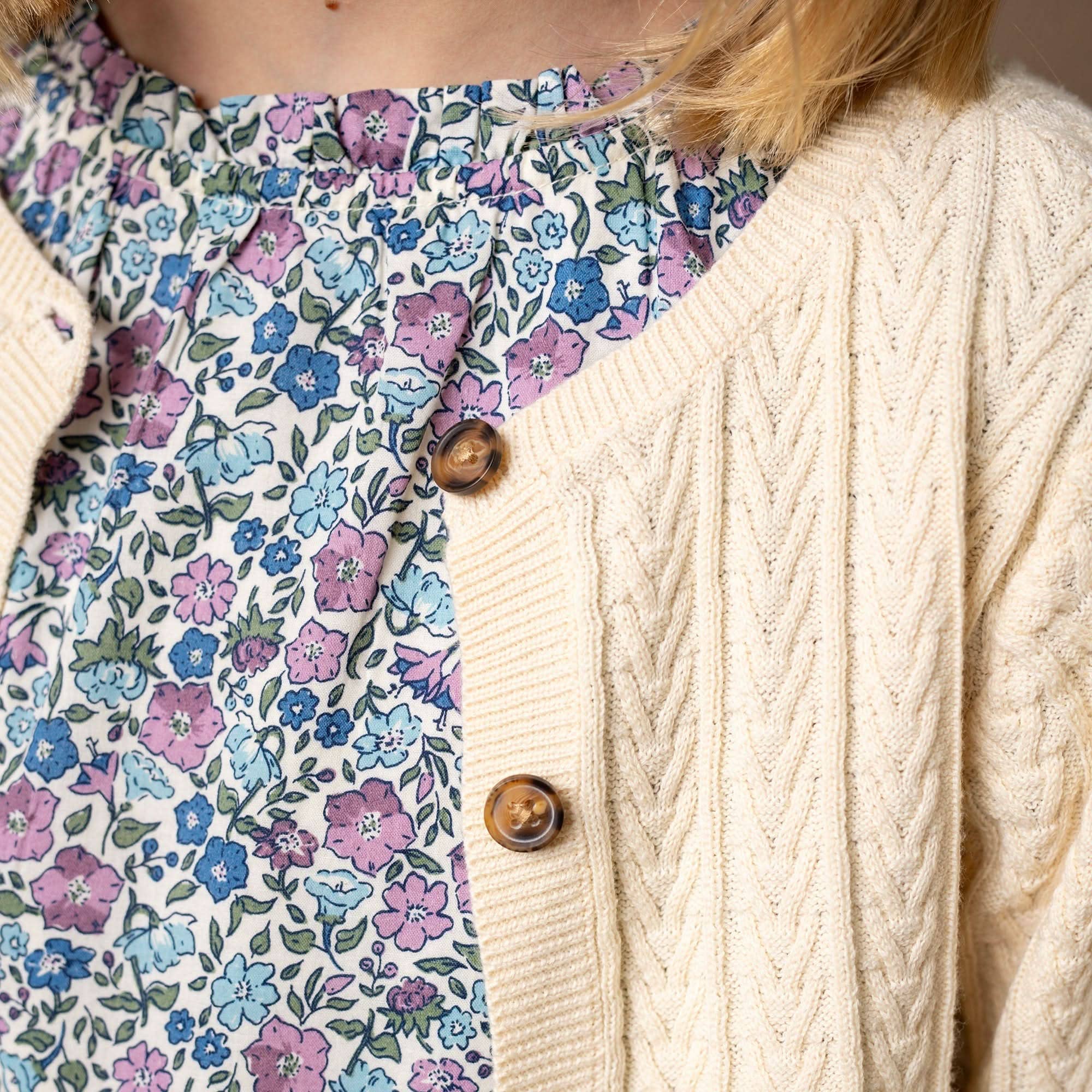 Organic Chevron Cable Baby Cardigan