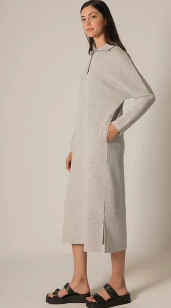 P. Cill "Butter Modal" Collared long Sleeve Dress