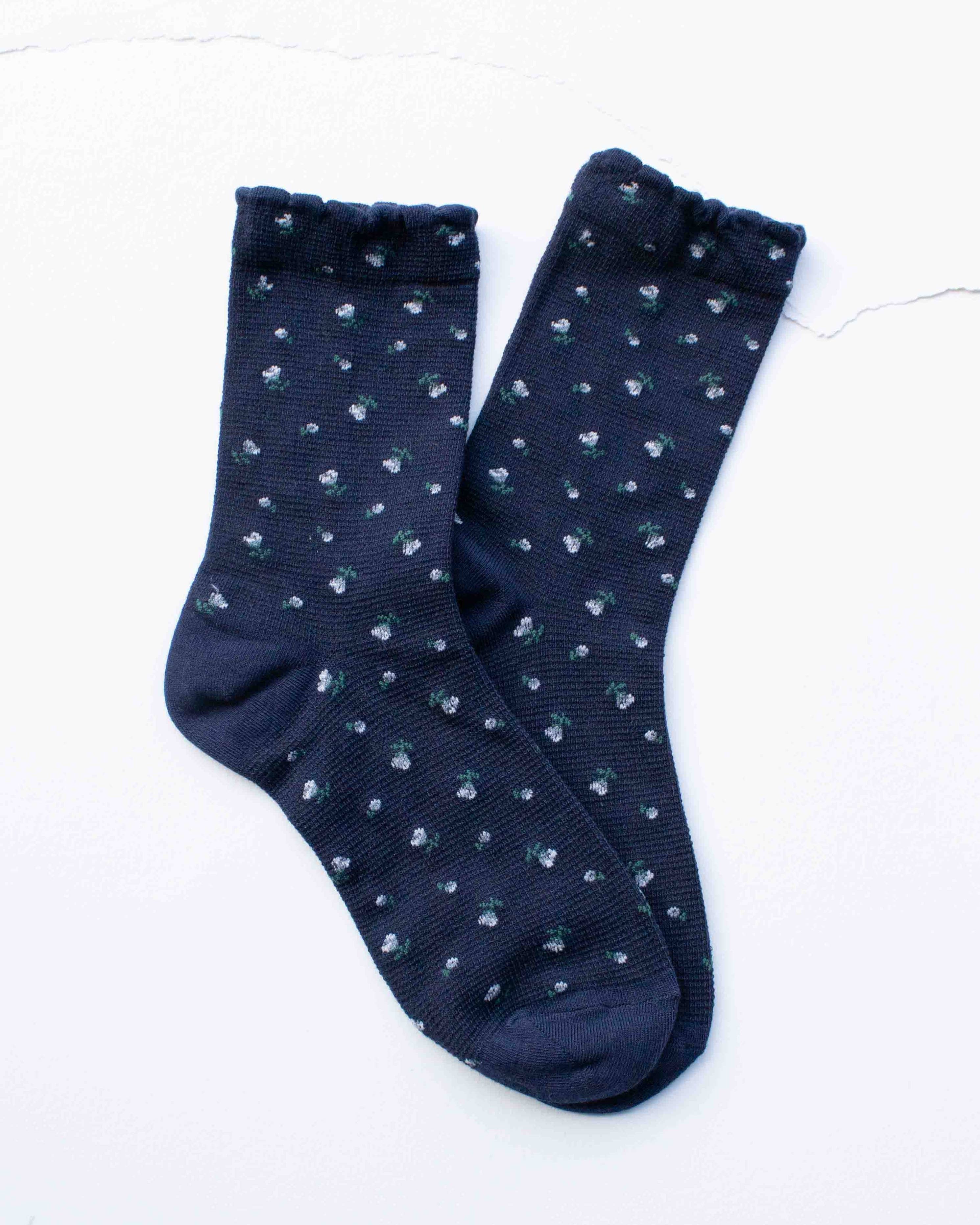 Mini Floral Cotton Crew Socks