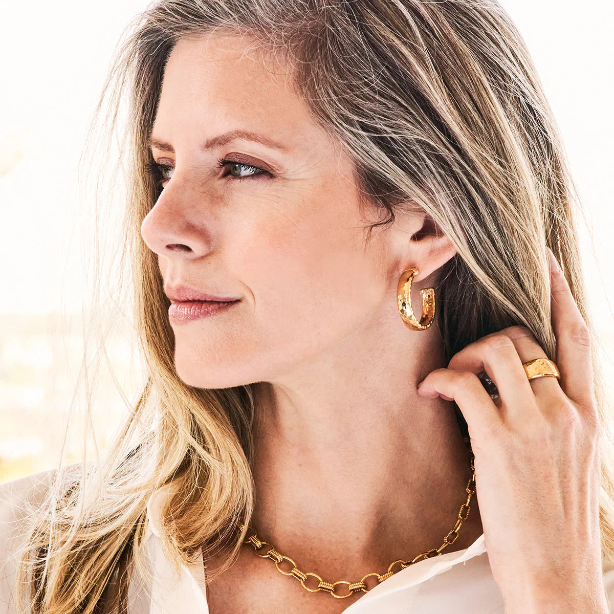 Cleopatra Classic Medium Hoop Earrings