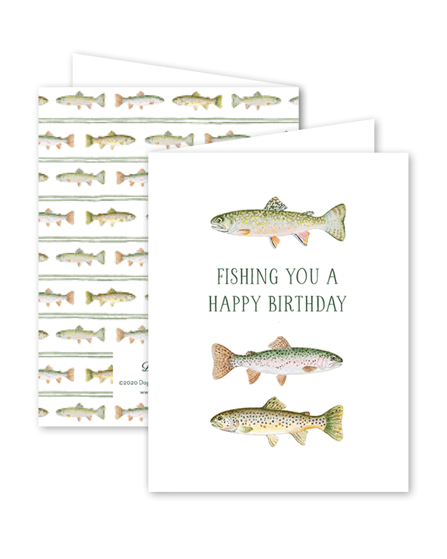 Fly Fishing Trout Birthday Card
