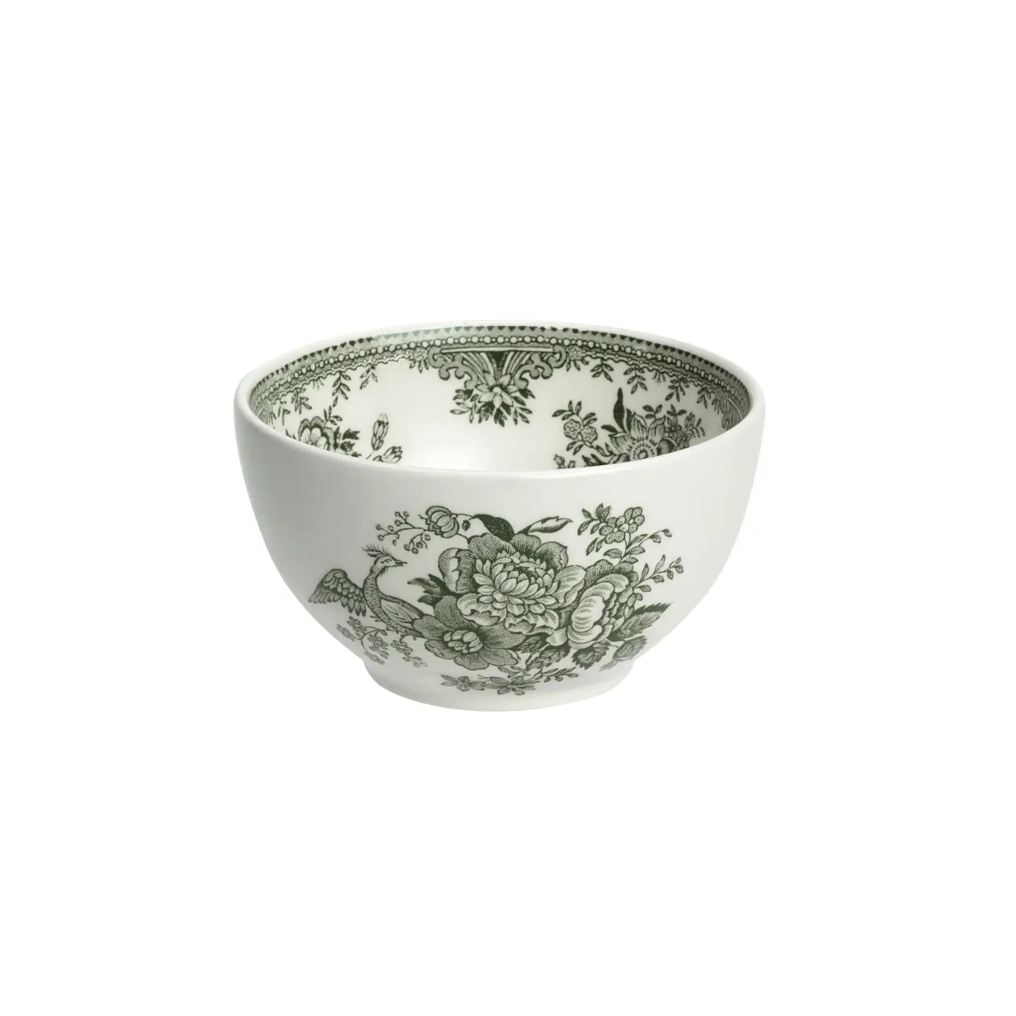 Dark Green Asiatic Pheasants Mini Footed Bowl