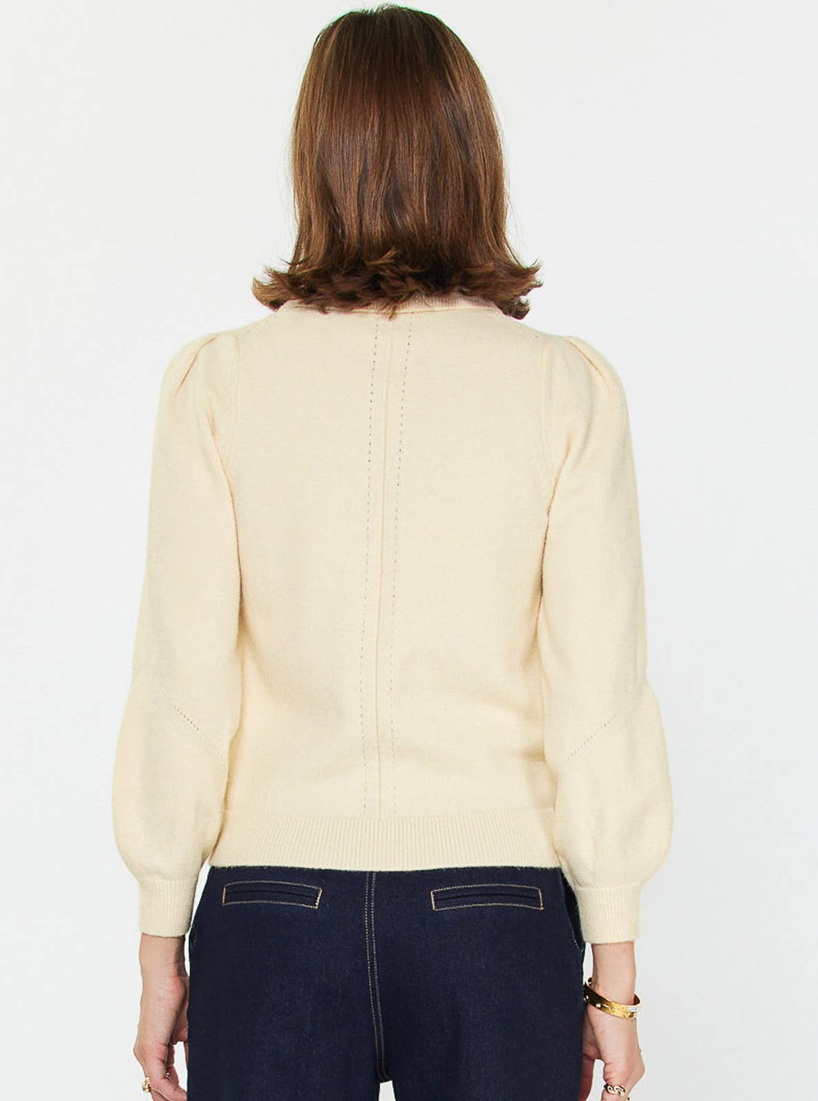 Ivory Polo Long Sleeve Sweater