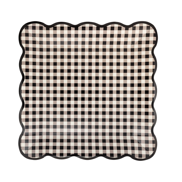 Black Gingham Plate