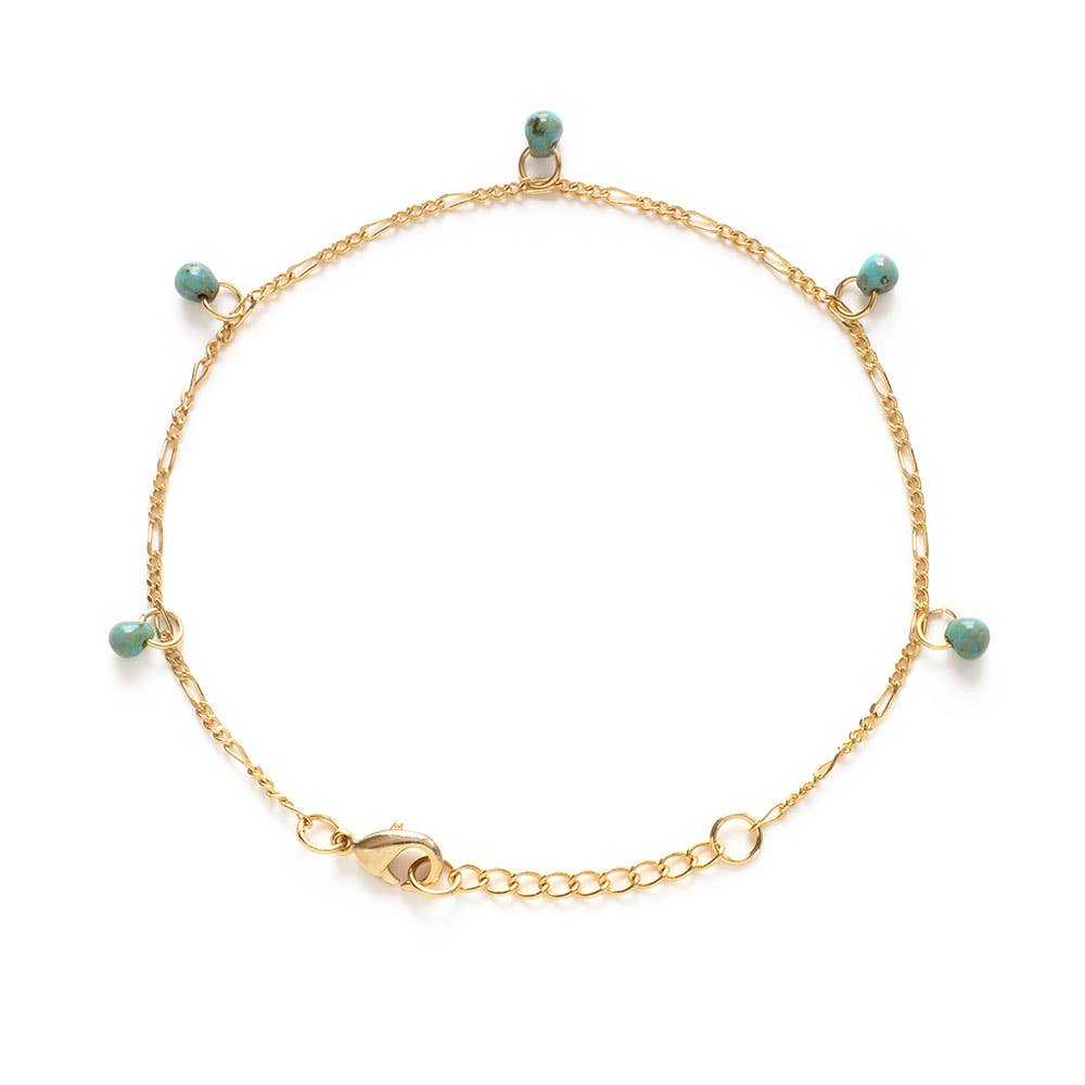 Japanese Drop Turquoise Bead Bracelet