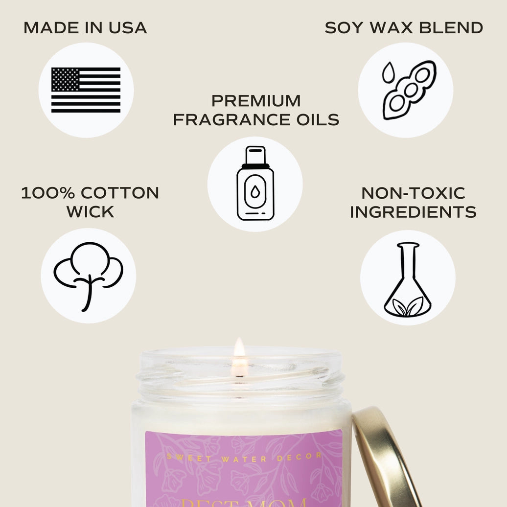 Best Mom Ever Purple 9oz Soy Candle