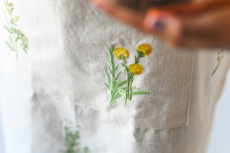 Botanical Embroidered Apron