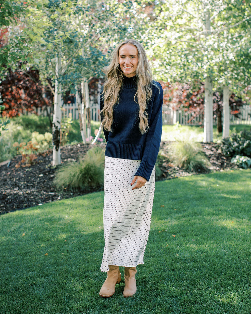 Dot Satin Skirt