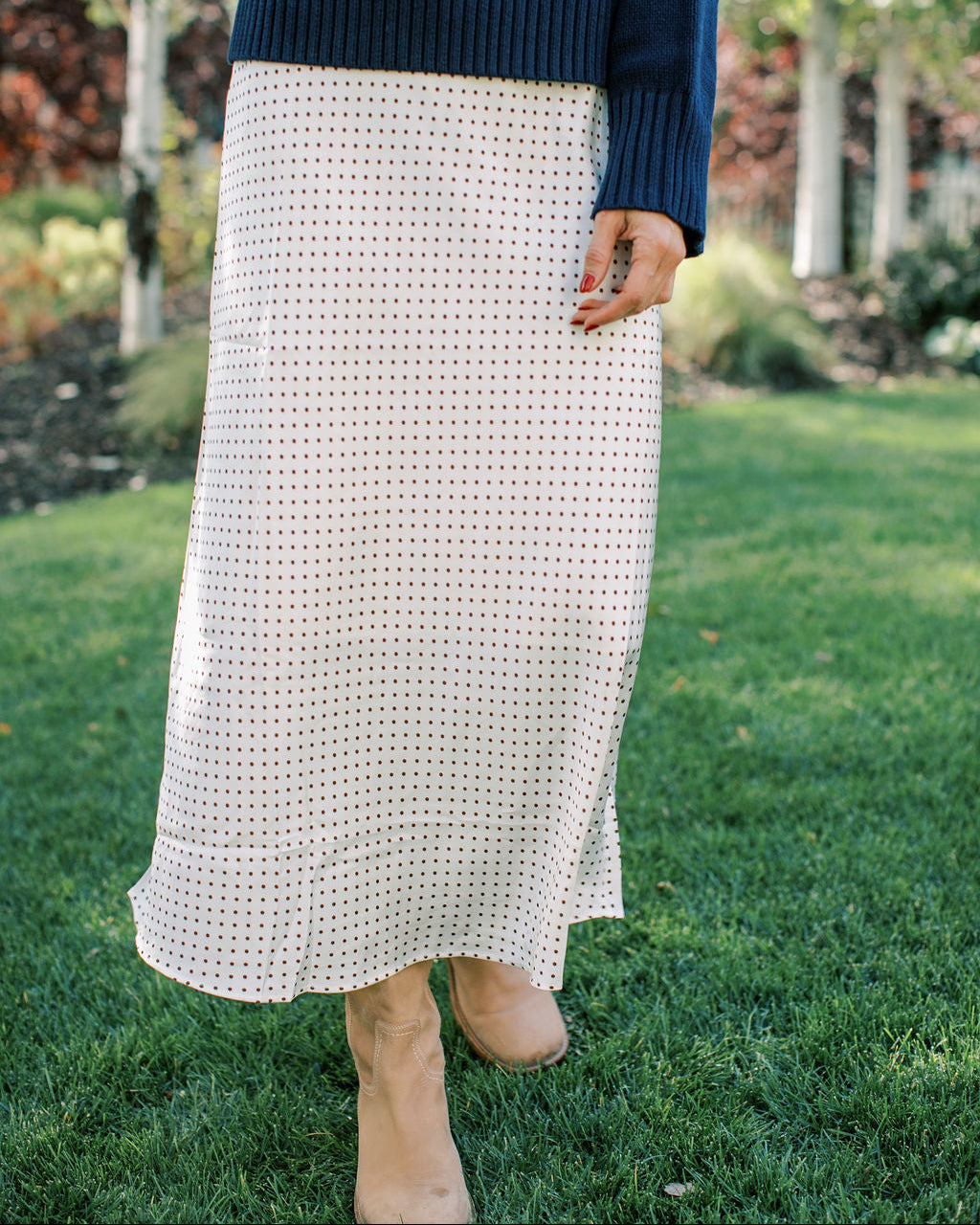 Dot Satin Skirt