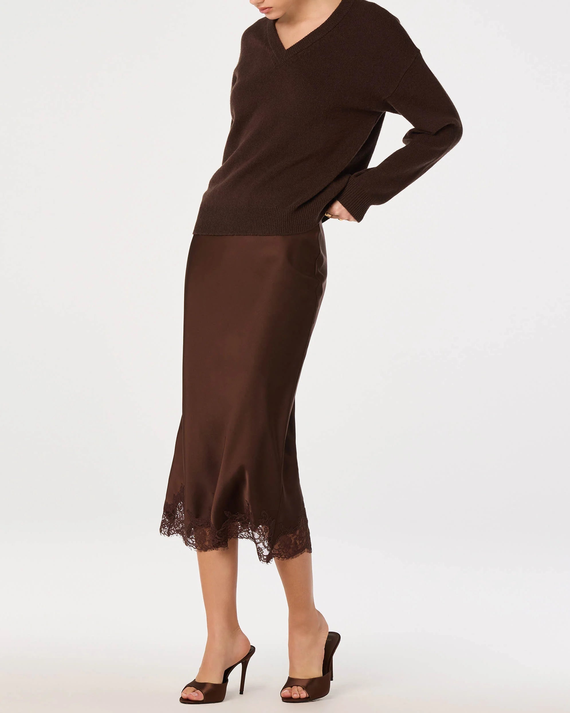 Blossom Satin Midi Skirt