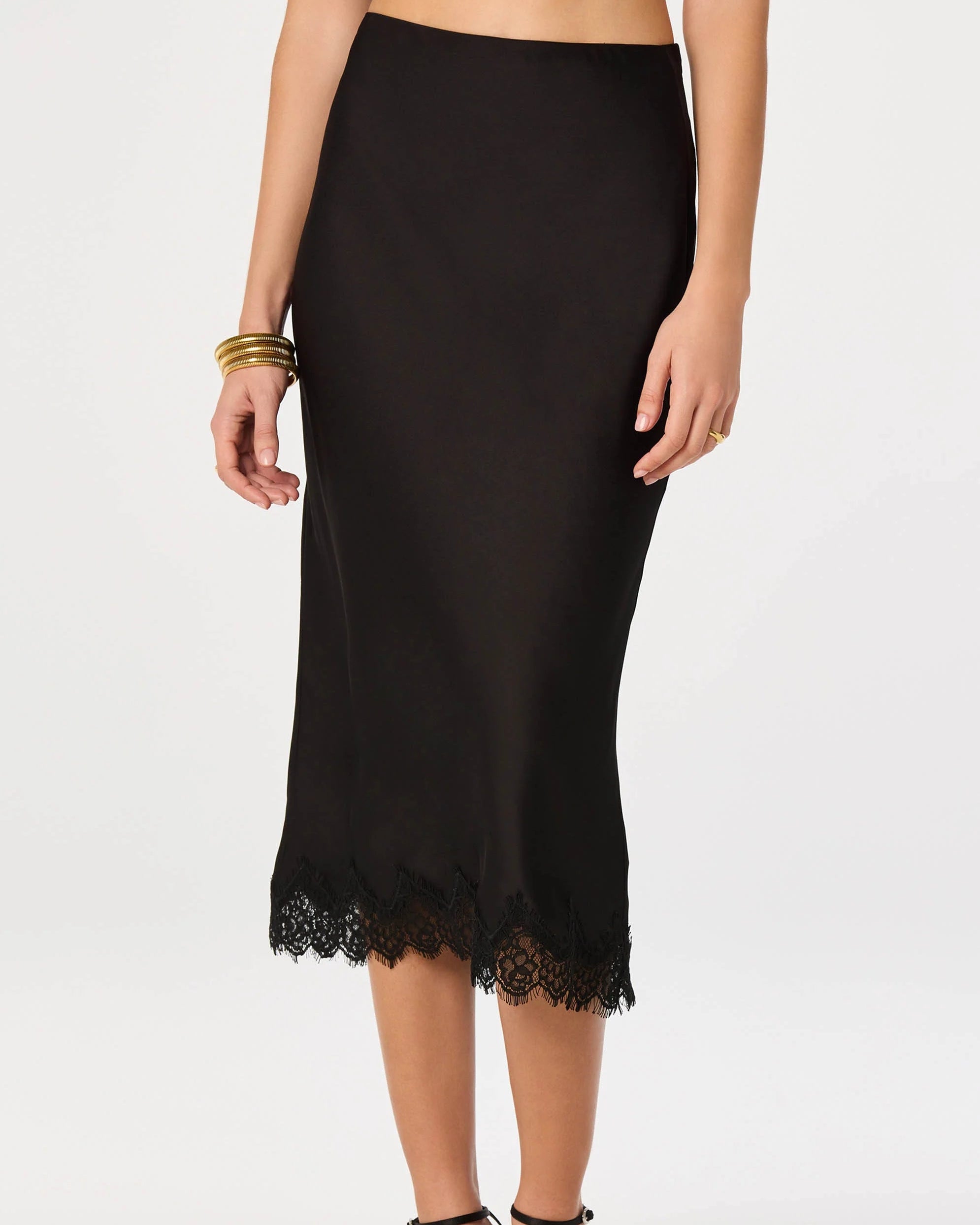Blossom Satin Midi Skirt