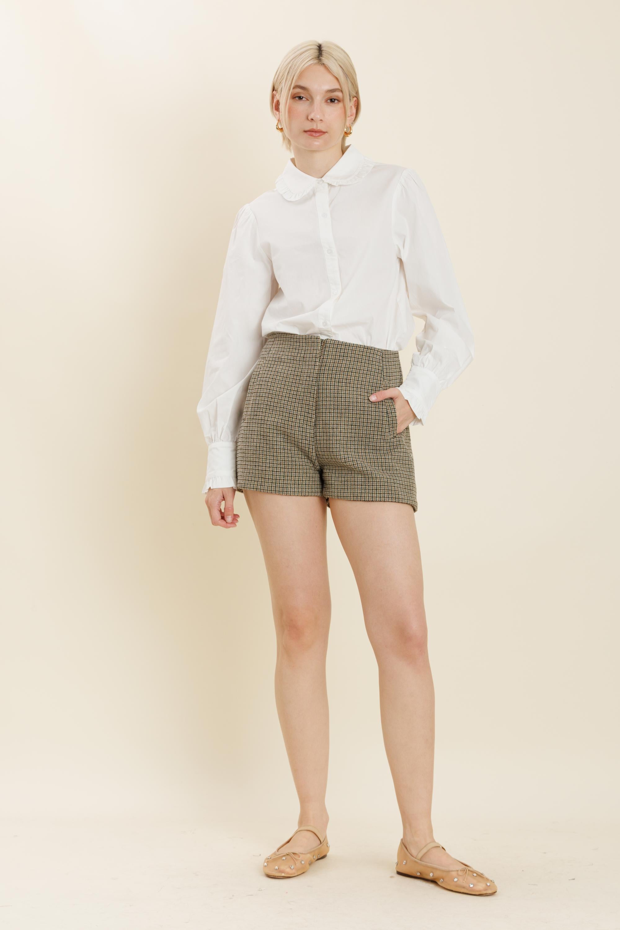 Ruffle Button Down Shirt