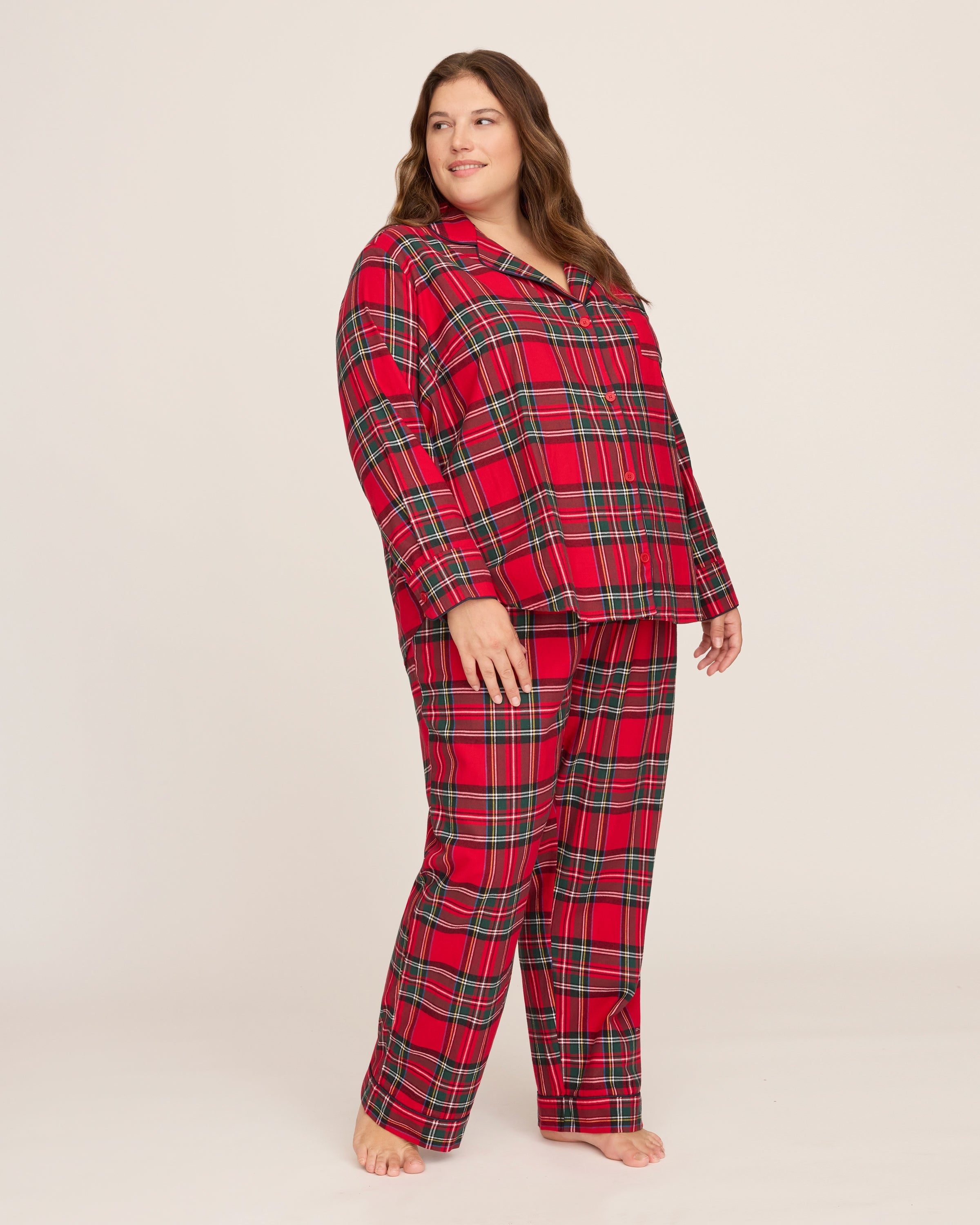 Women's Brushed Twill Pajama Set in Imperial Tartan