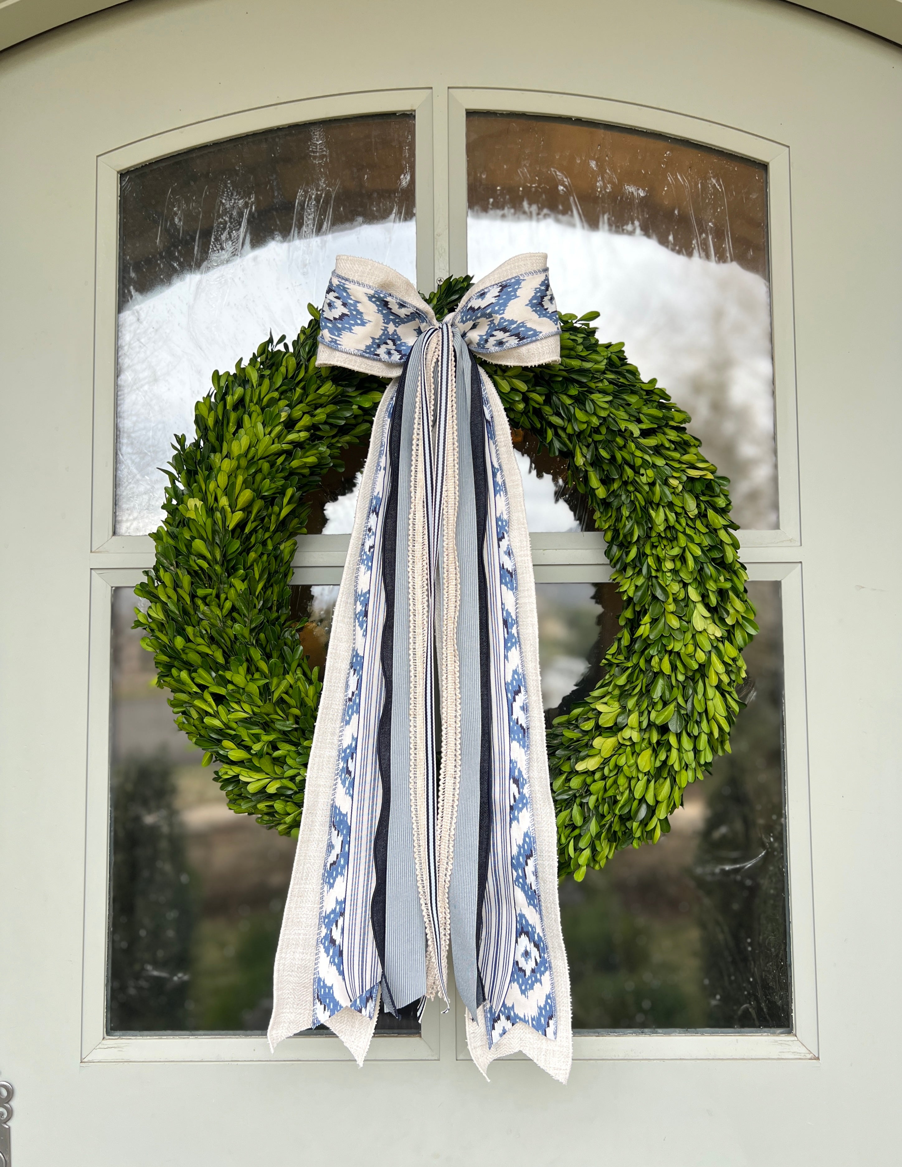 Sea Breeze Ikat Wreath Ribbon
