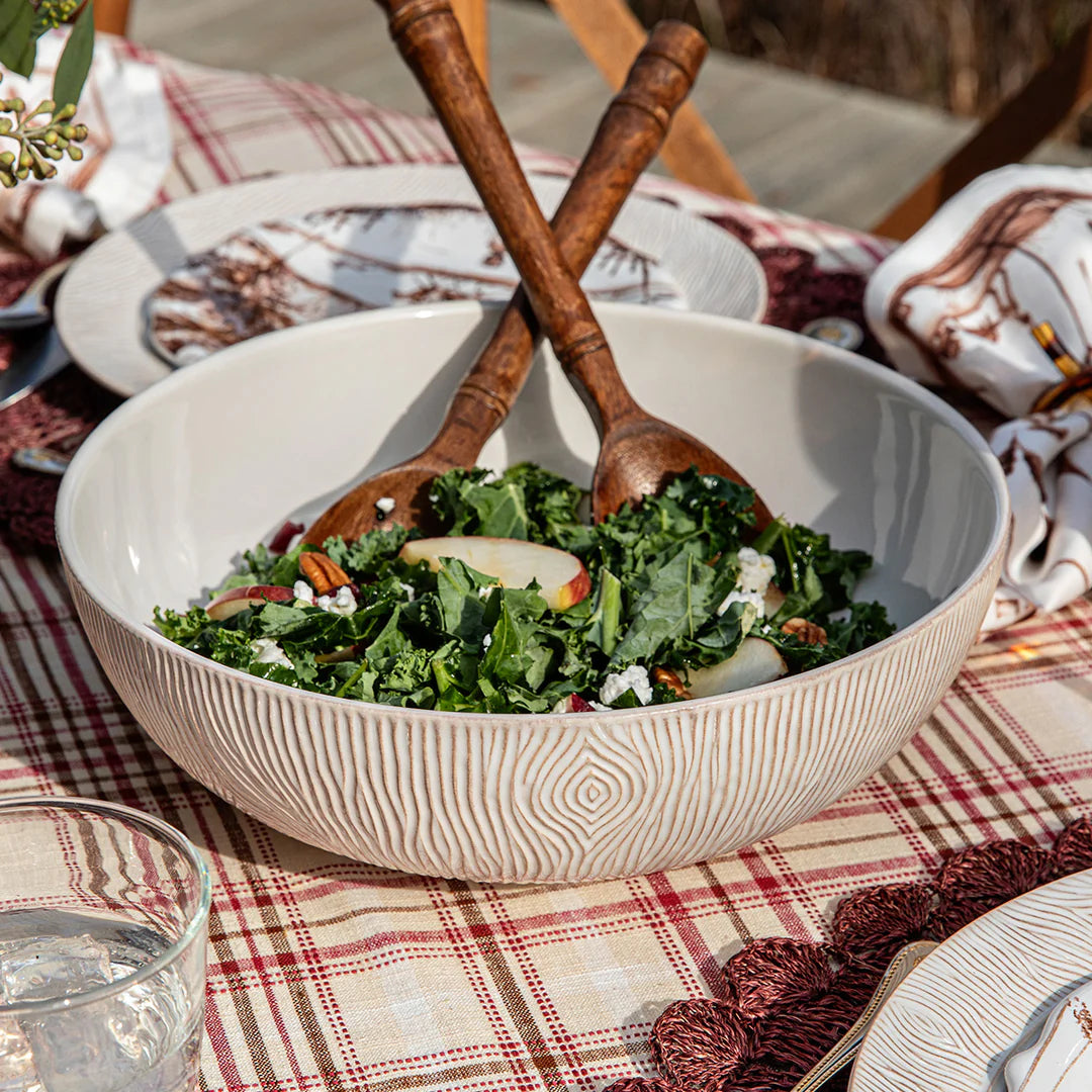 Blenheim Oak 12" Serving Bowl ­ Whitewash