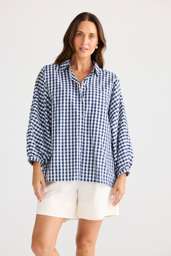 Monty Navy Gingham Shirt