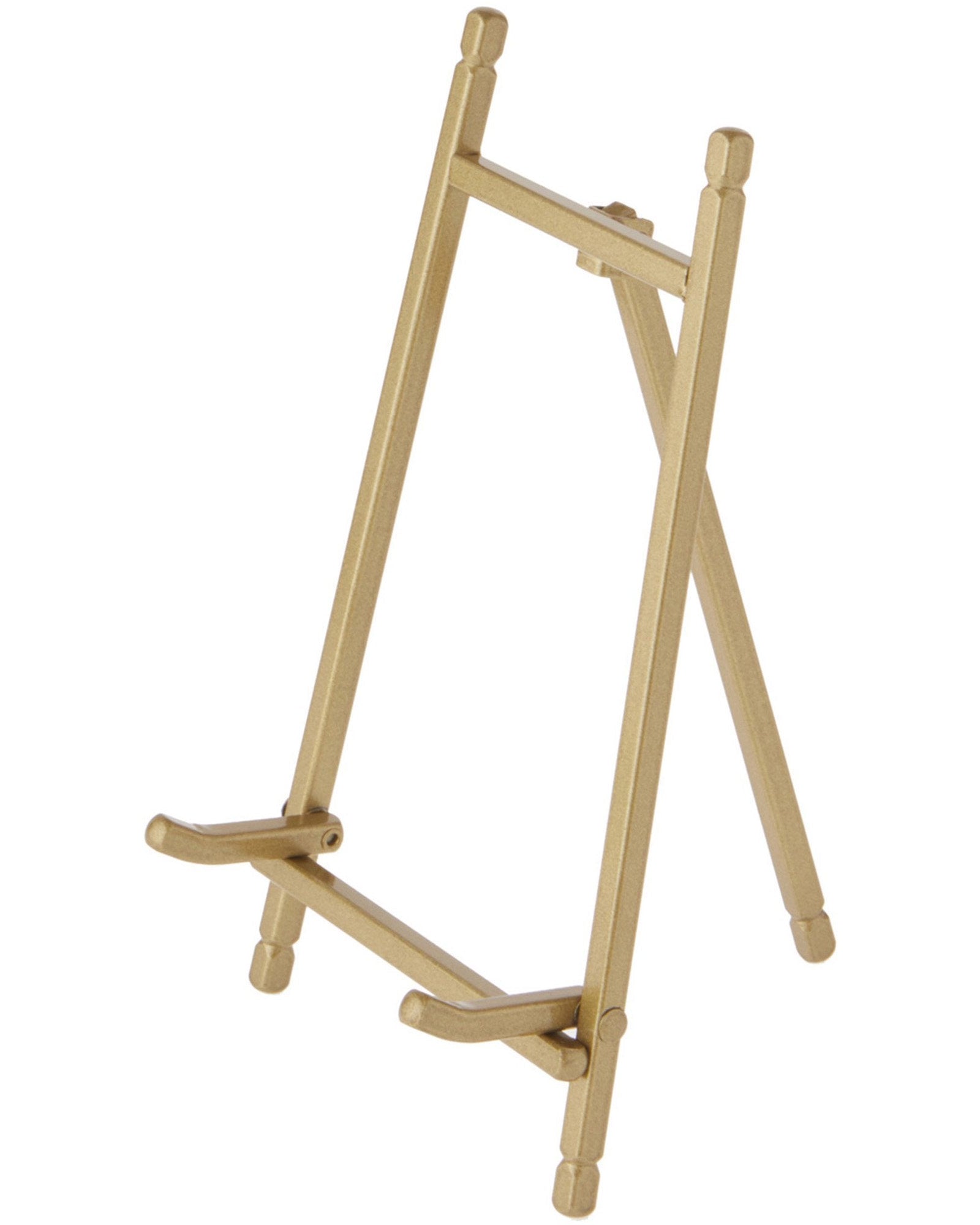 Satin Metal Easel, 7" H X 4.25" W X 4.5" D Gold