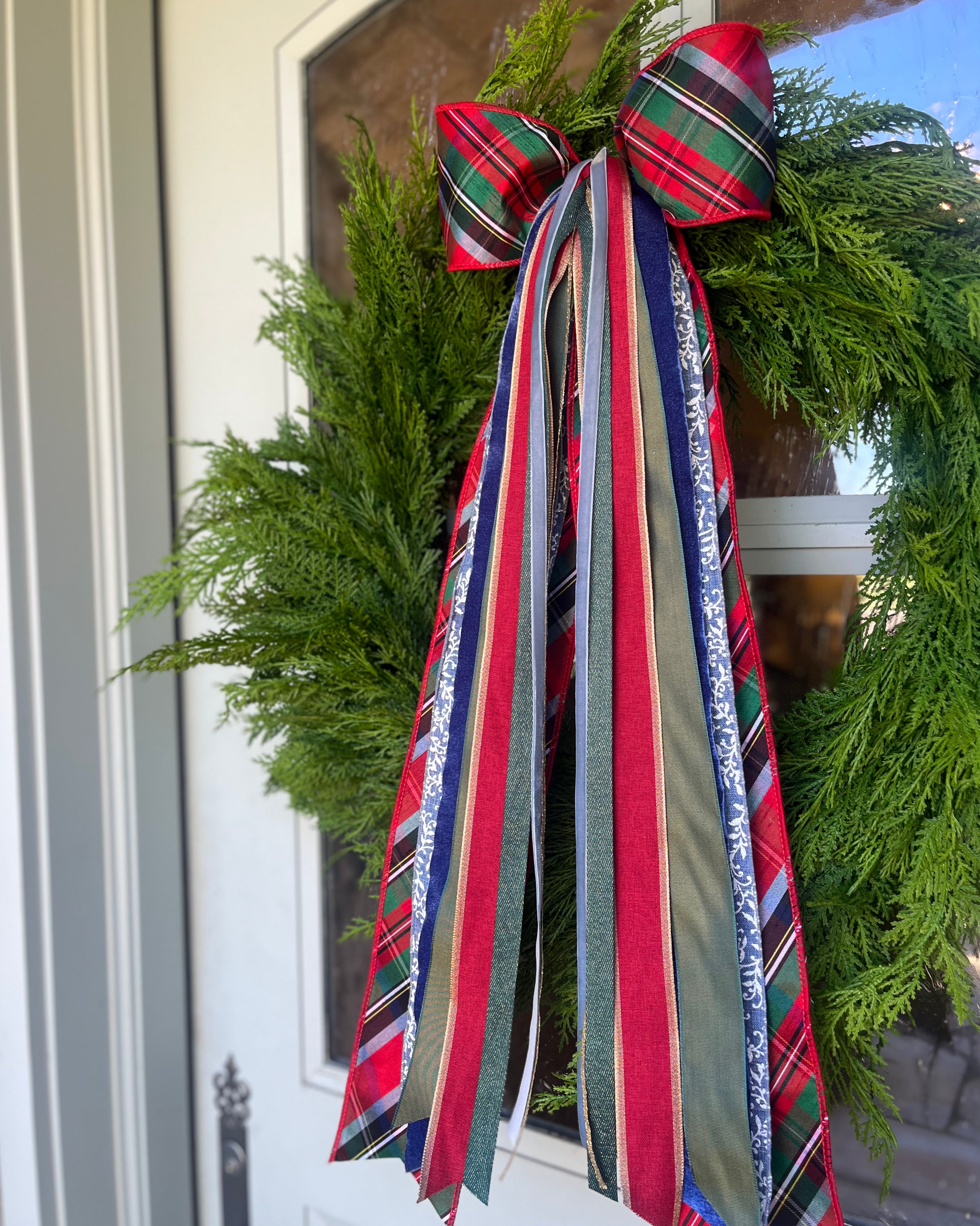 Blue Christmas Wreath Ribbon