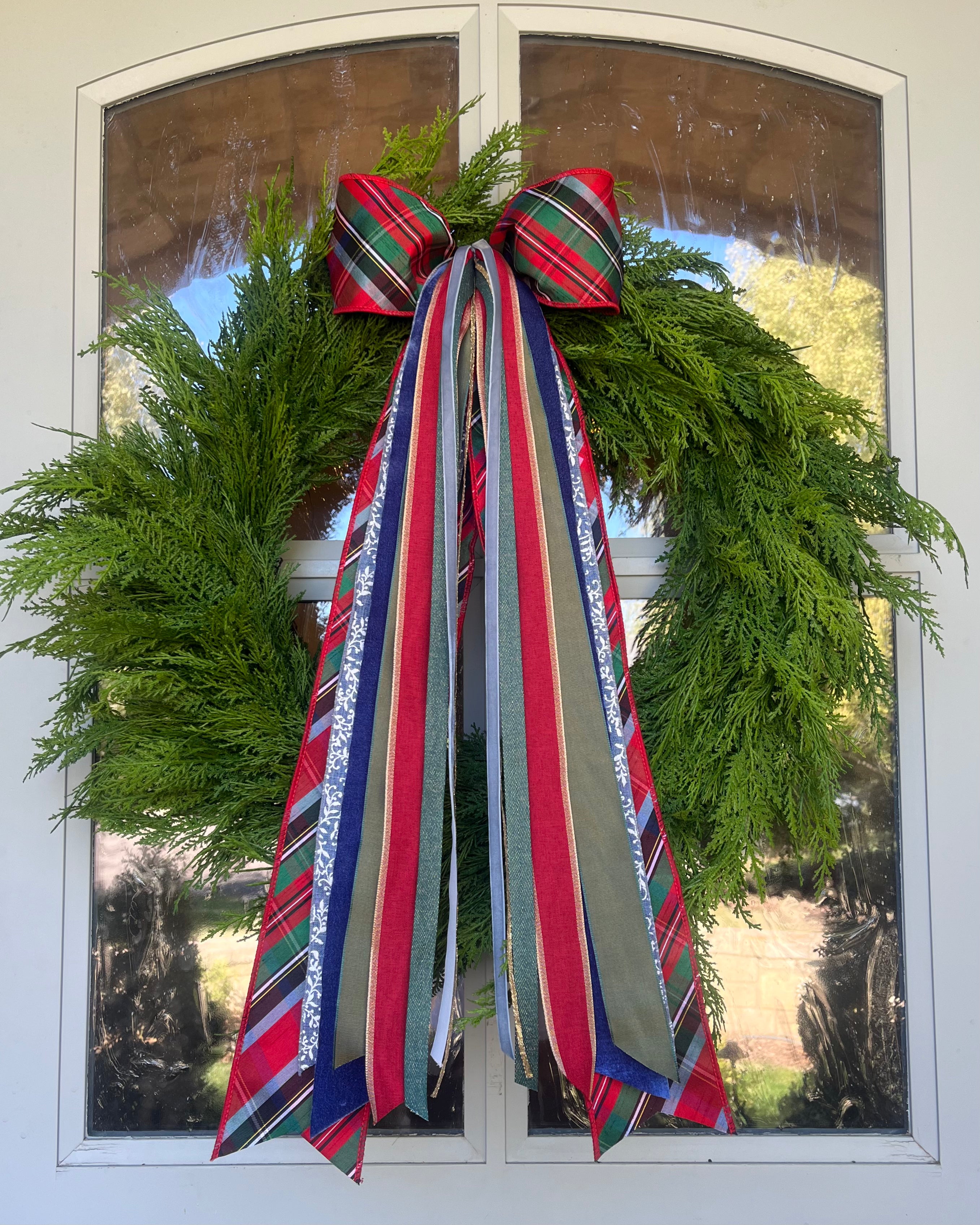Blue Christmas Wreath Ribbon