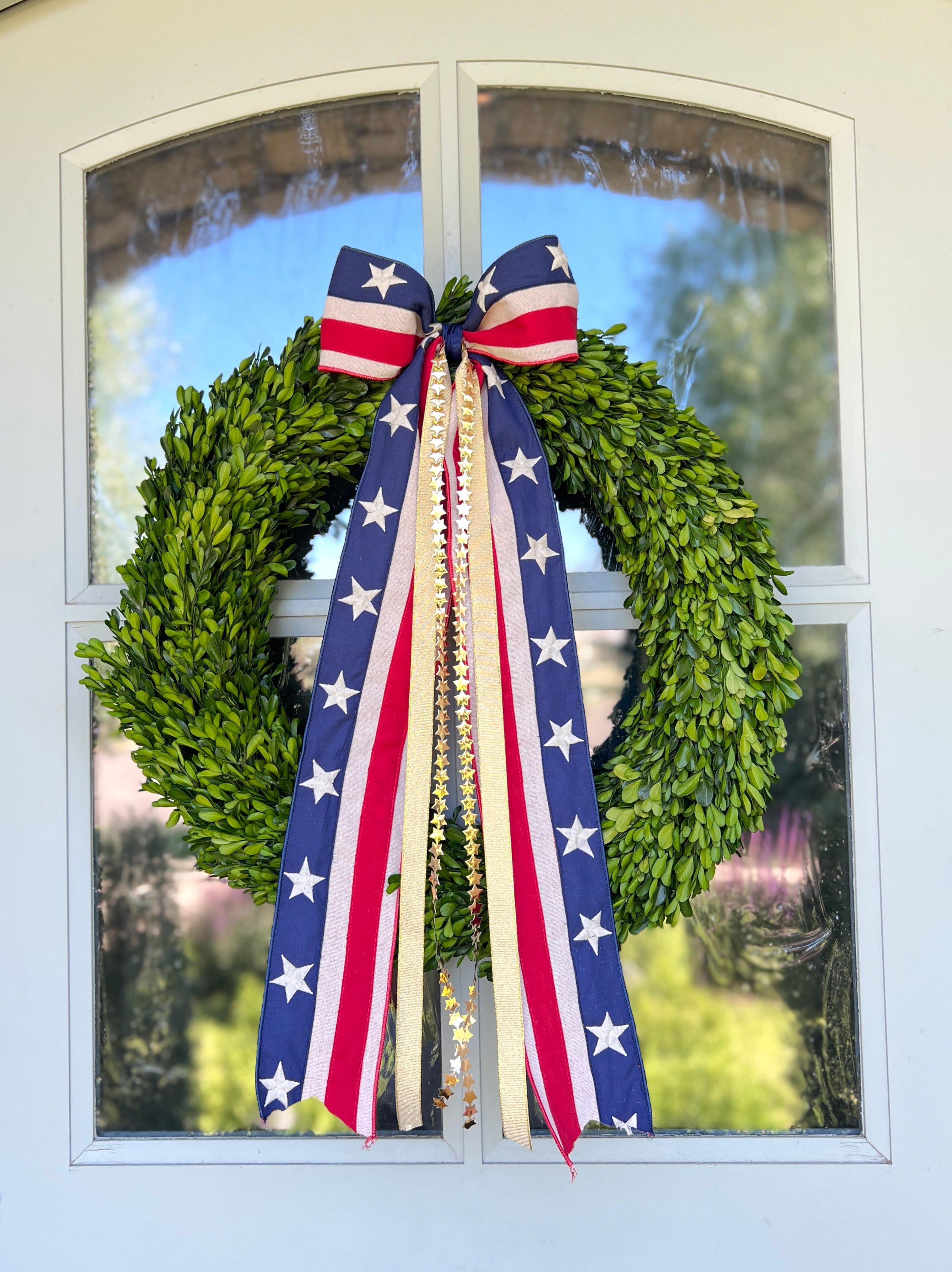 Grand Old Flag Wreath Bow