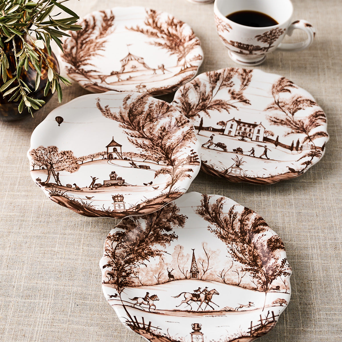 Country Estate Harvest Party Plate Set of 4