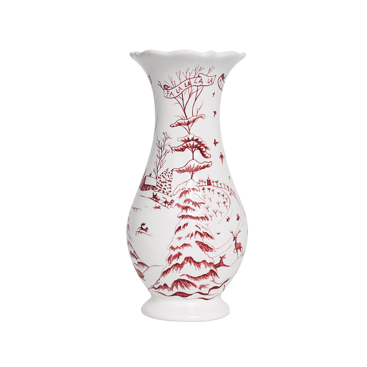Country Estate Winter Frolic Ruby Vase