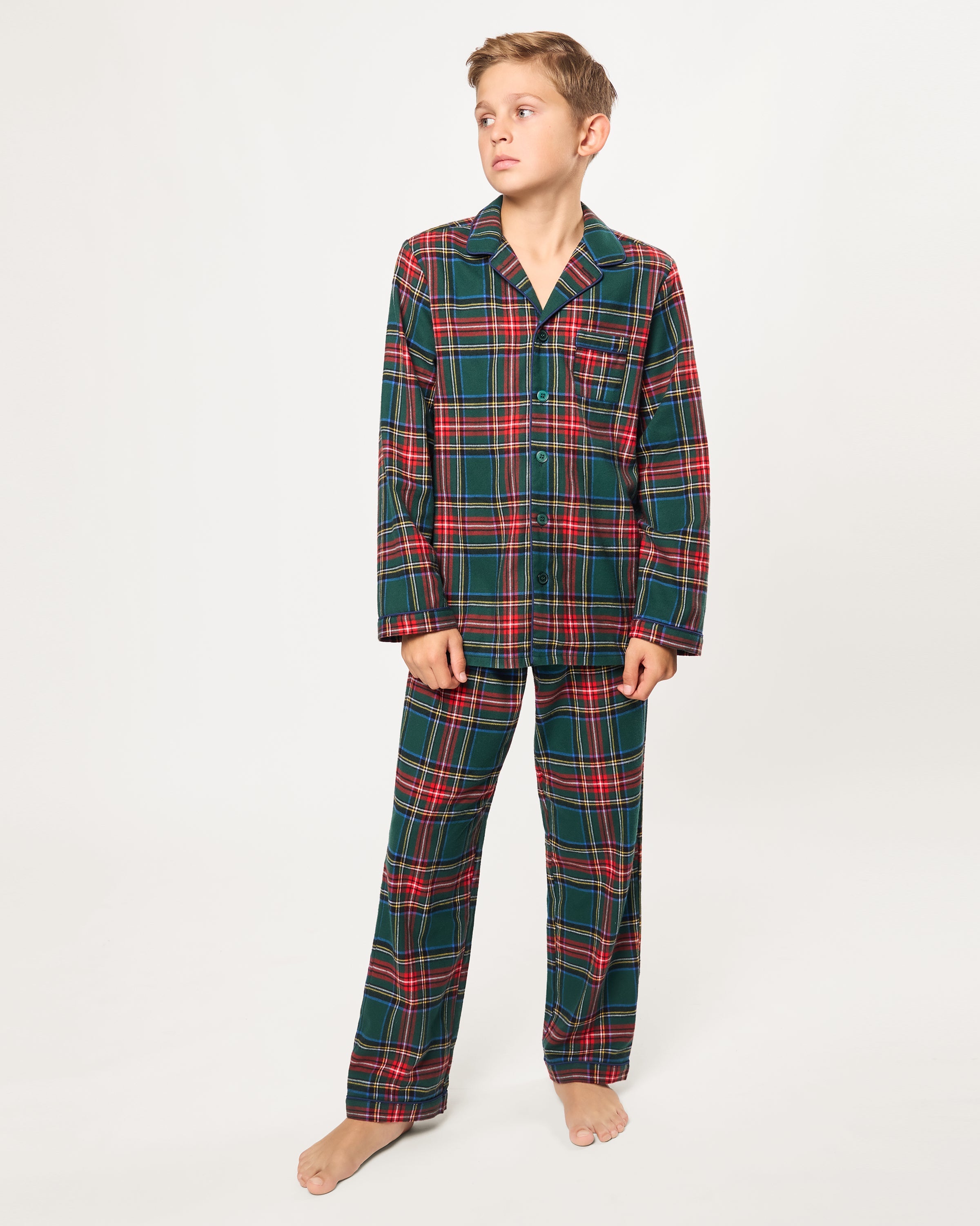 Kid's Brushed Twill Pajama Set in Kensington Tartan