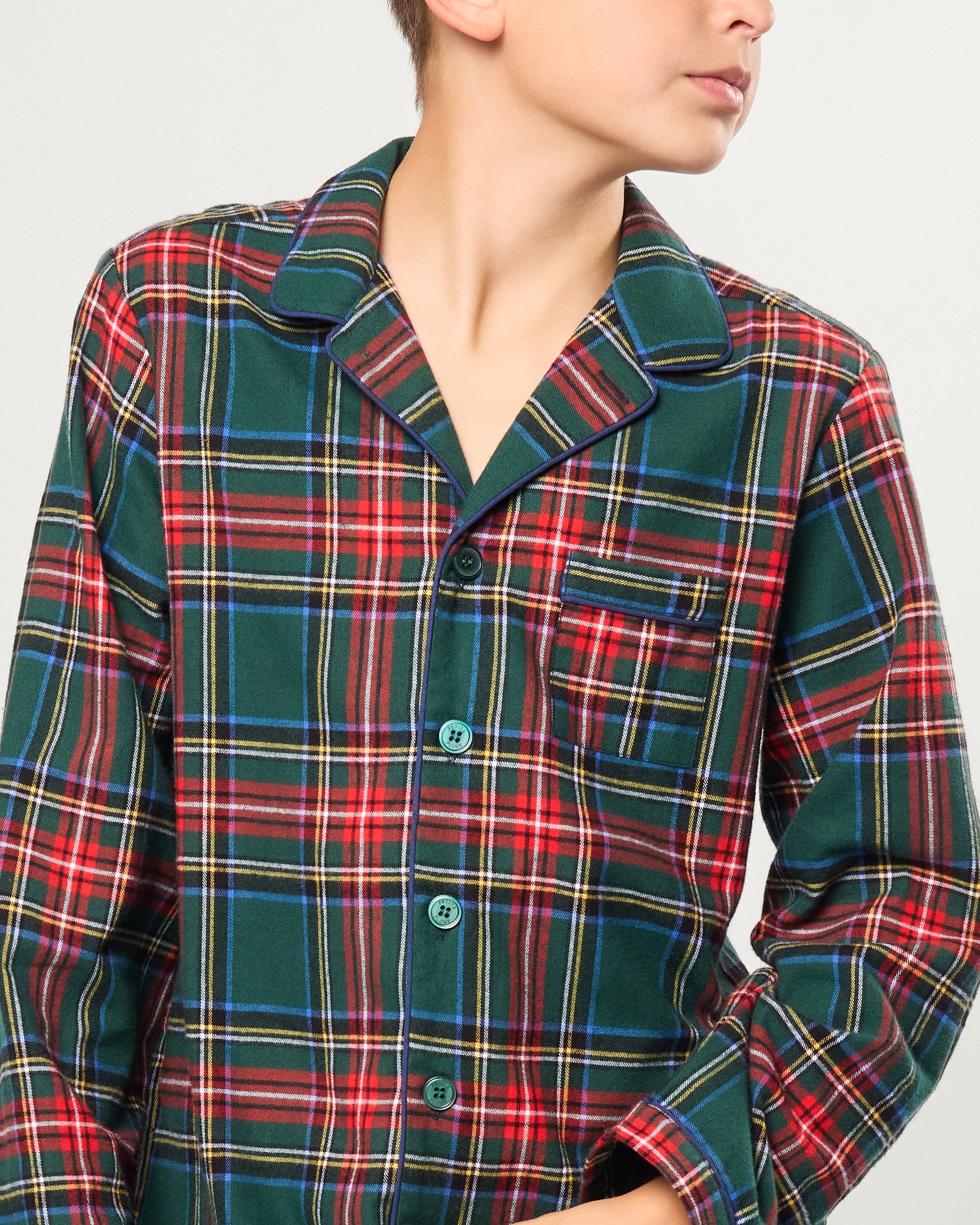 Kid's Brushed Twill Pajama Set in Kensington Tartan