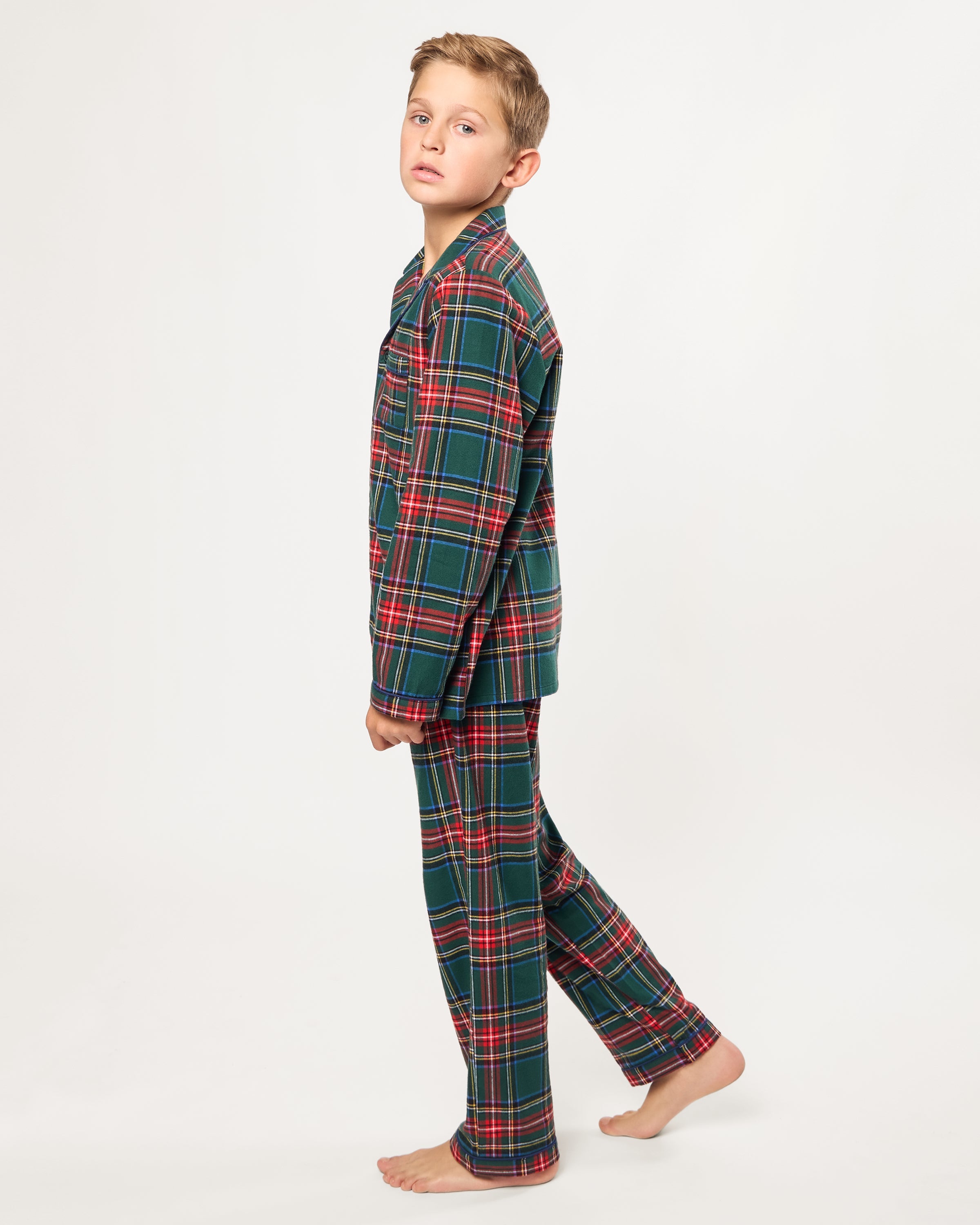 Kid's Brushed Twill Pajama Set in Kensington Tartan