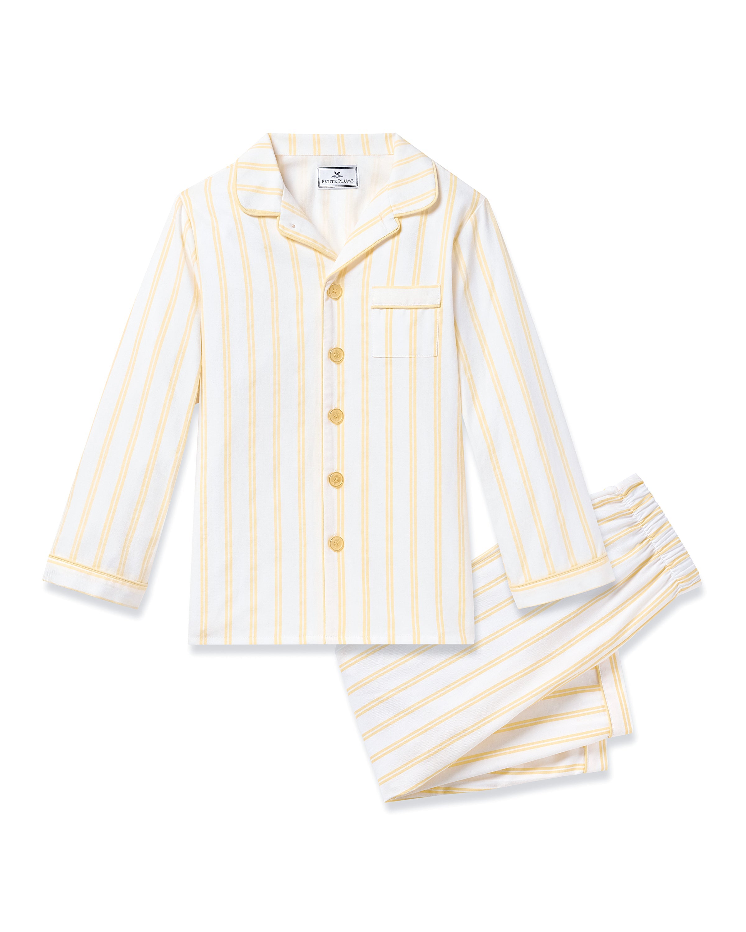 Kid's Twill Pajama Set in Sunny Stripe