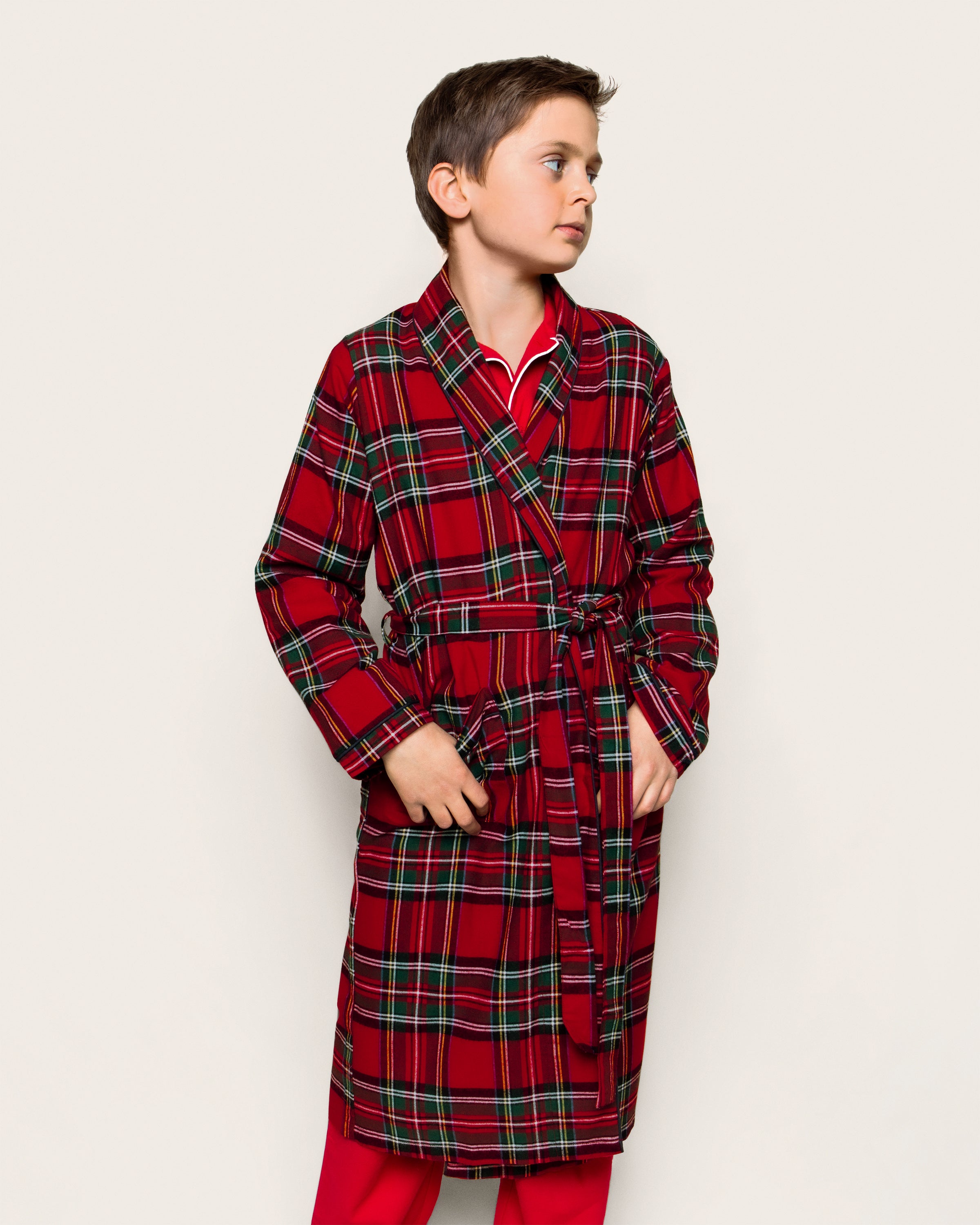 Kid's Brushed Twill Robe in Imperial Tartan