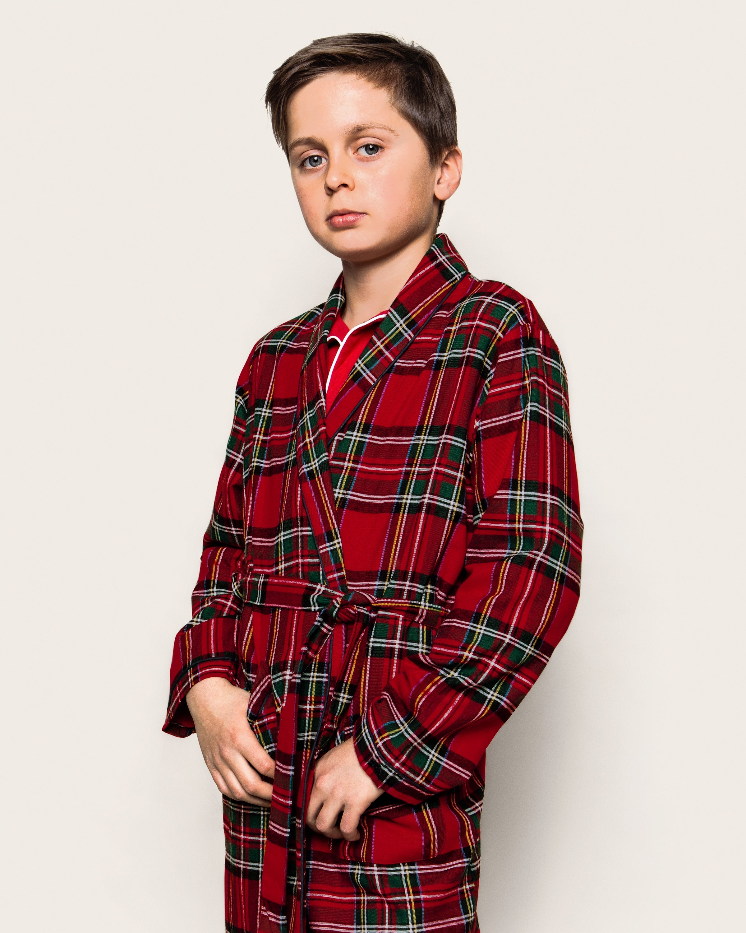 Kid's Brushed Twill Robe in Imperial Tartan