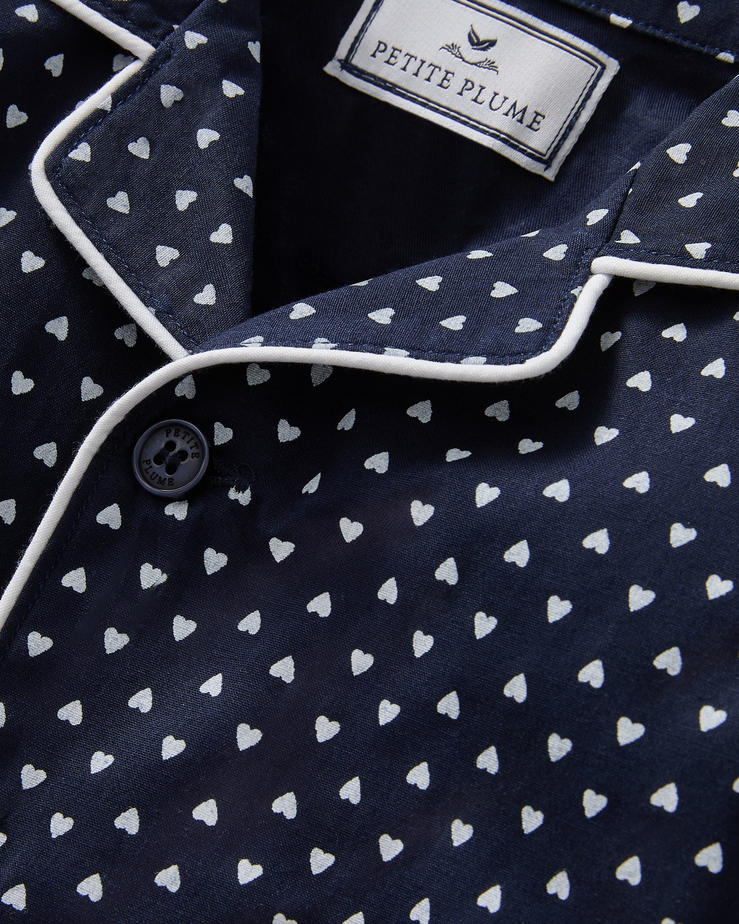 Baby's Twill Classic Romper in Midnight Hearts