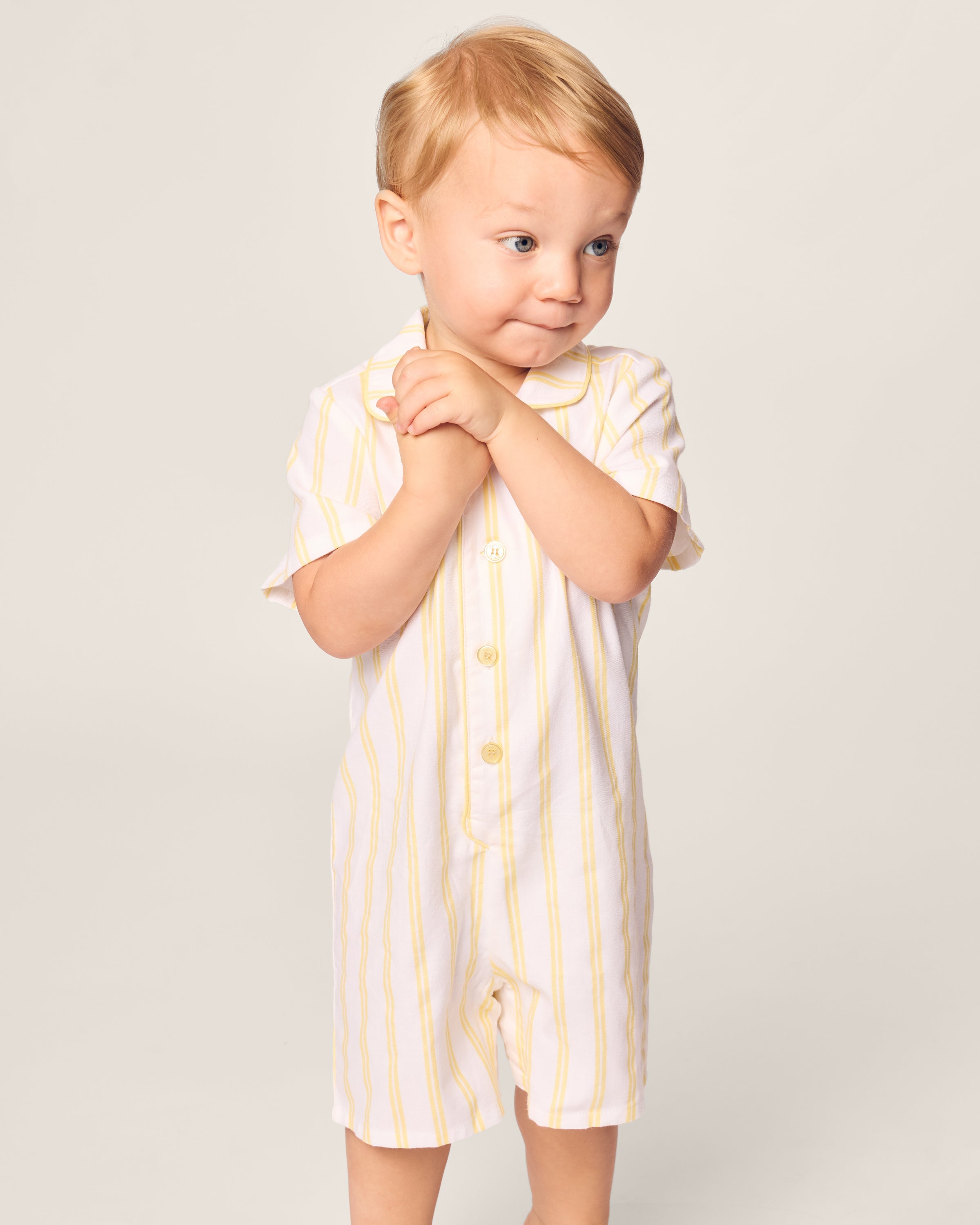 Baby's Twill Summer Romper in Sunny Stripe