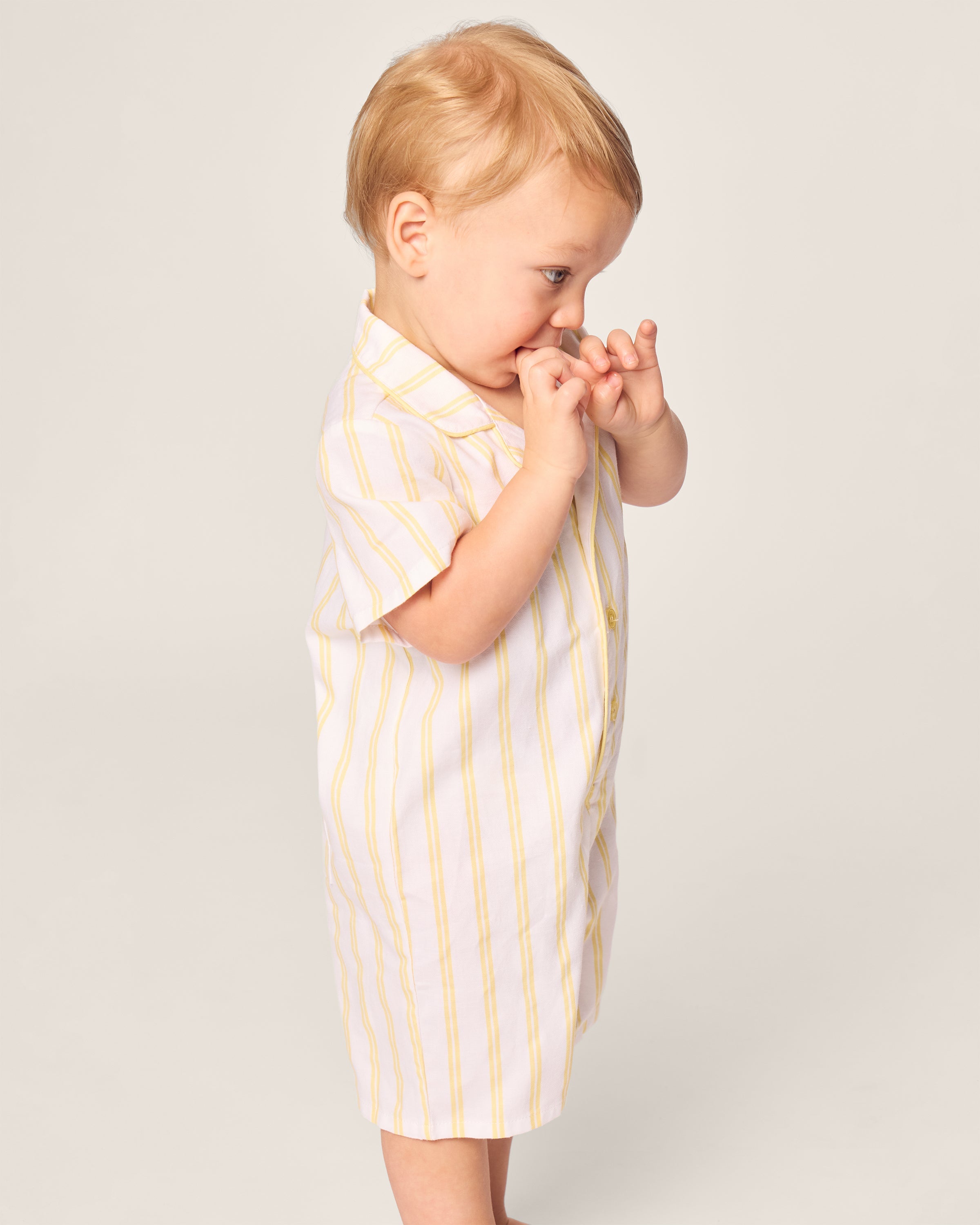 Baby's Twill Summer Romper in Sunny Stripe