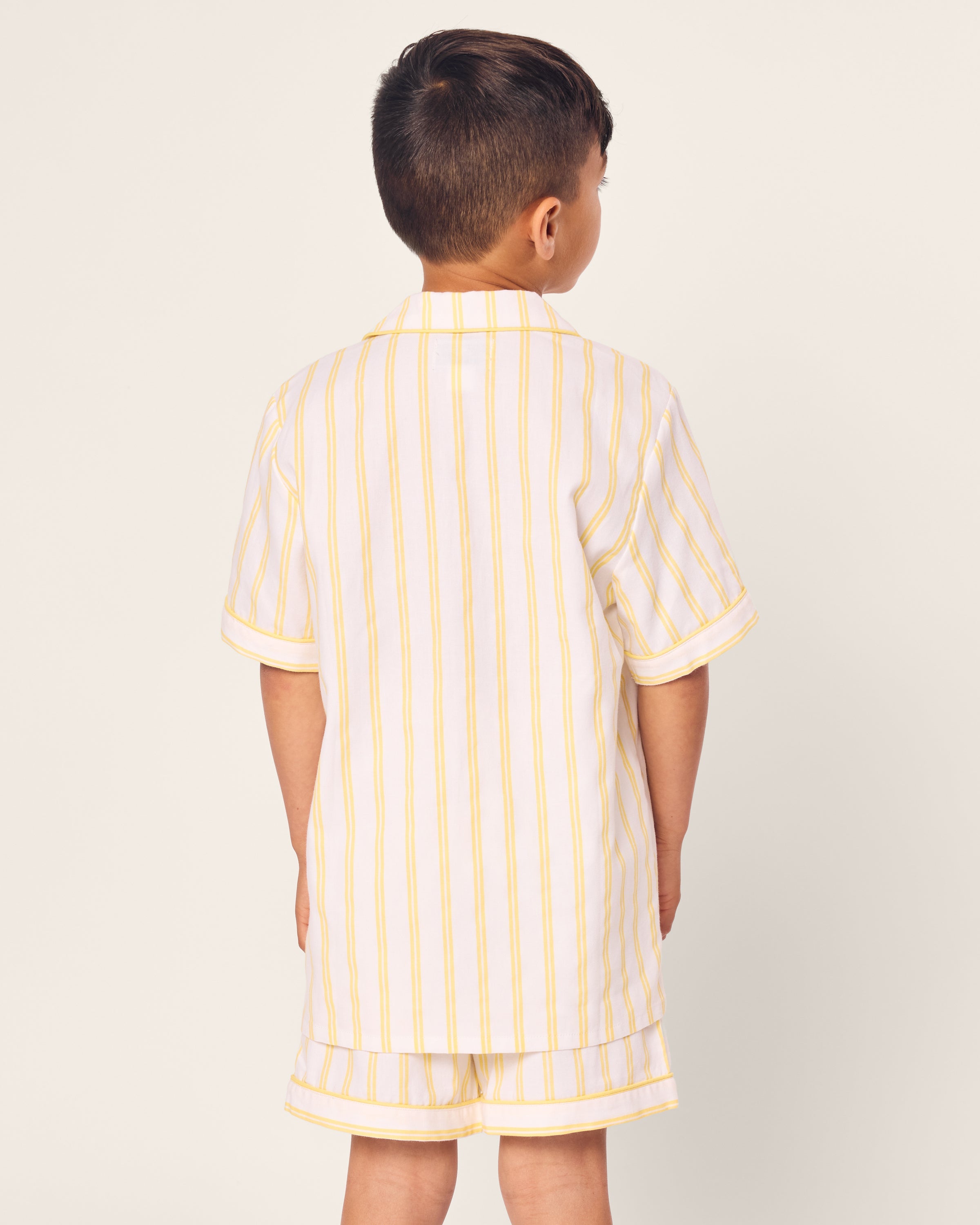 Kid's Twill Short Sleeve Short Set in Sunny Stripe