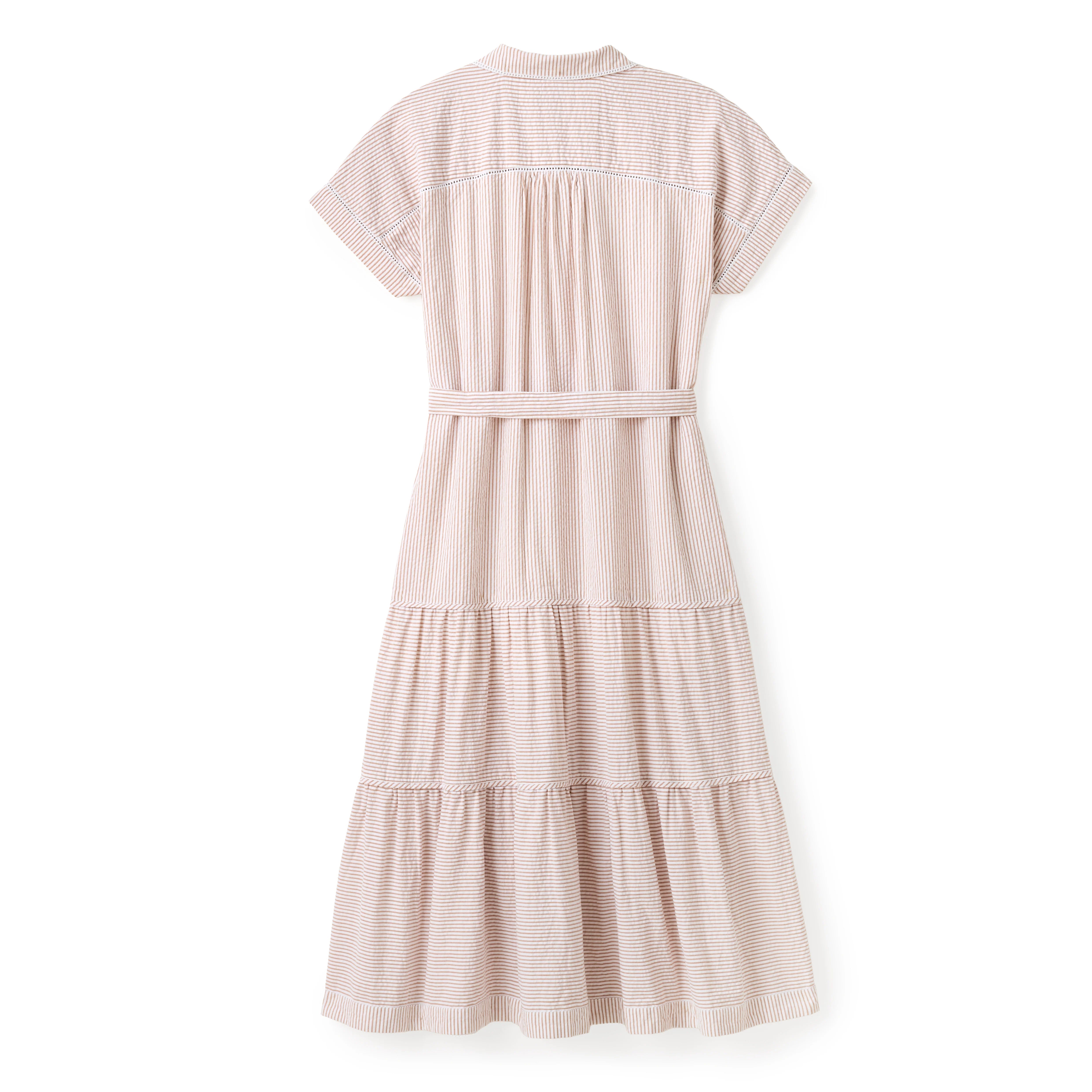 Adriana Camel Stripe Shirt Dress